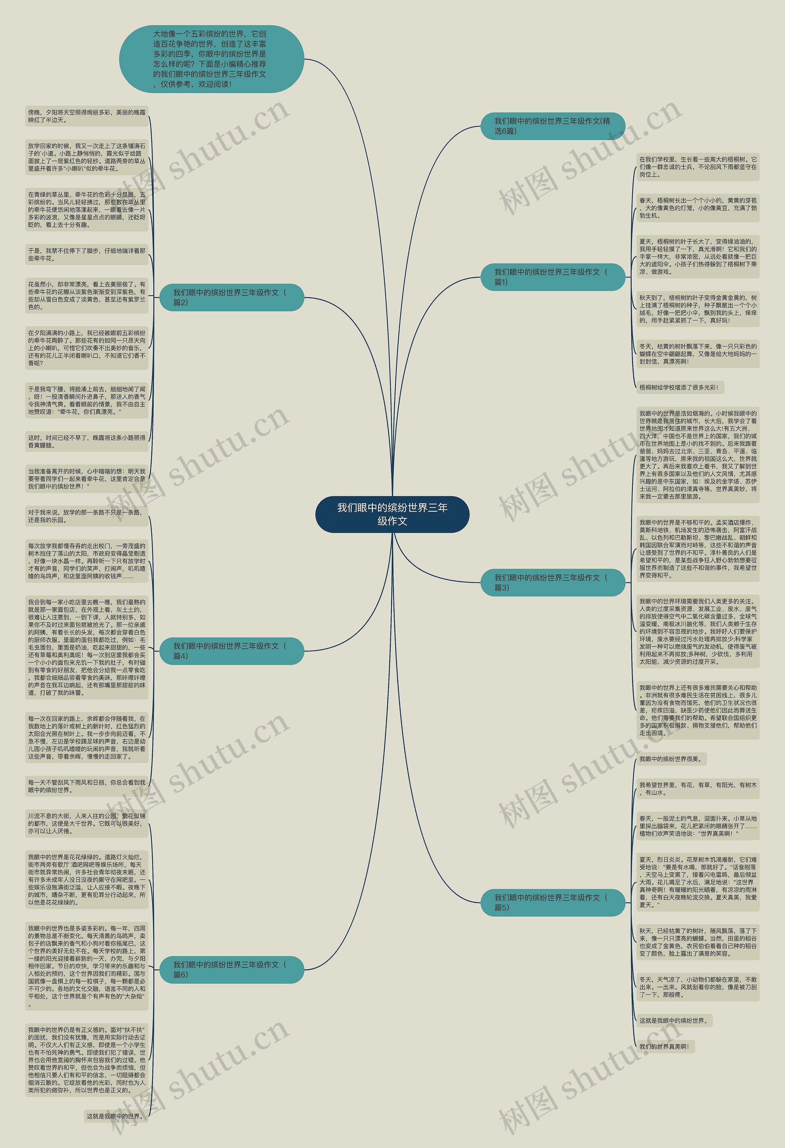 我们眼中的缤纷世界三年级作文思维导图