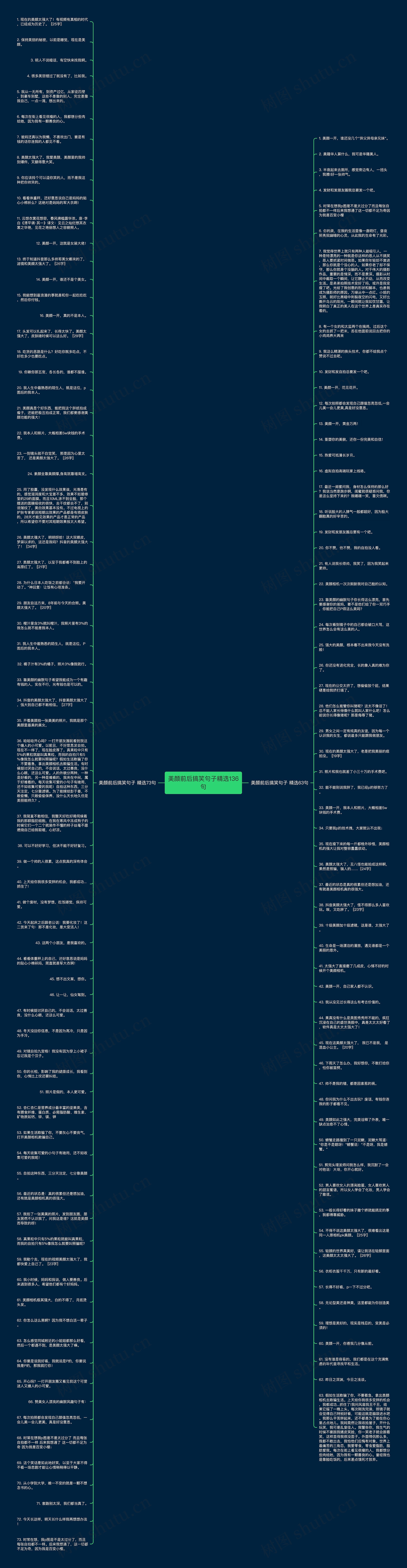 美颜前后搞笑句子精选136句思维导图
