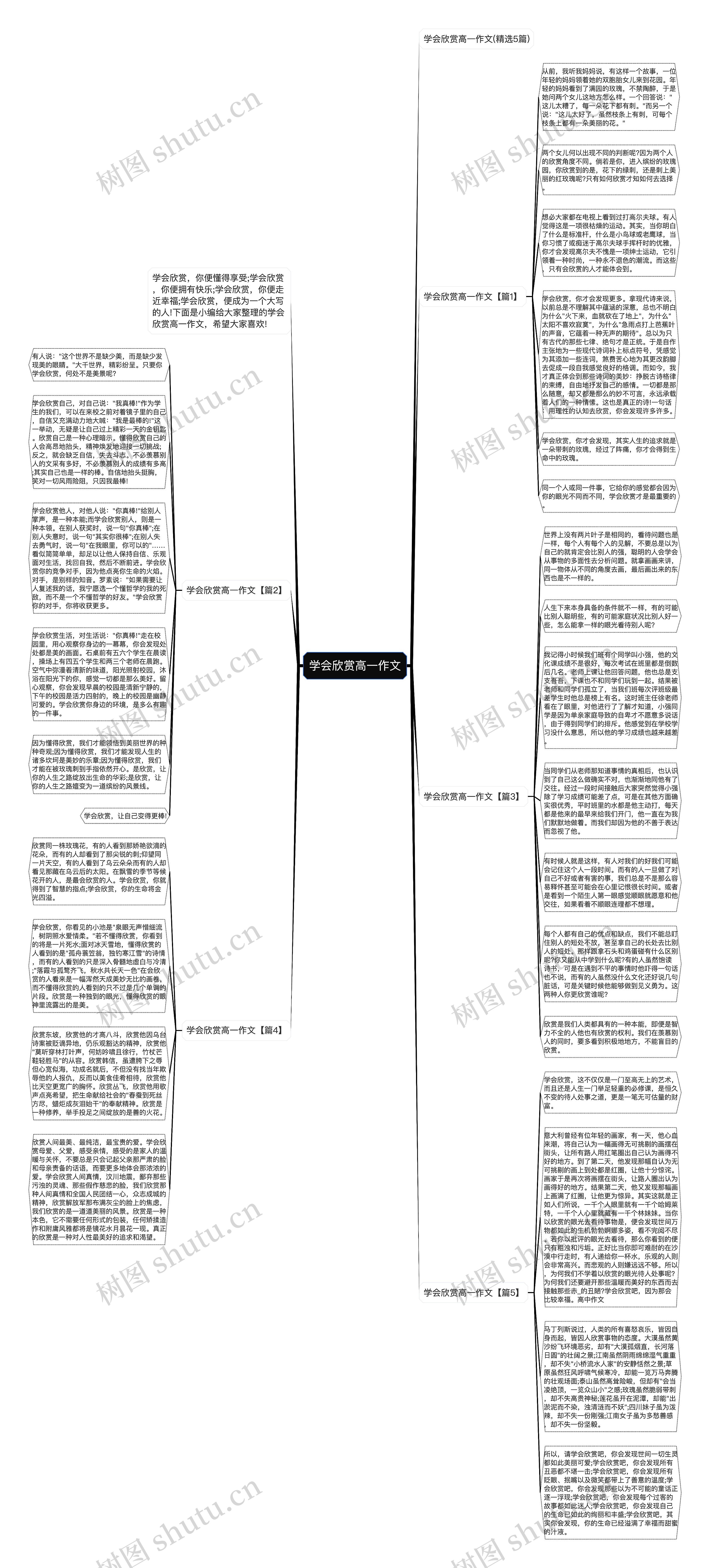 学会欣赏高一作文思维导图