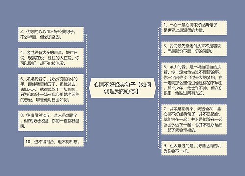 心情不好经典句子【如何调理我的心态】思维导图