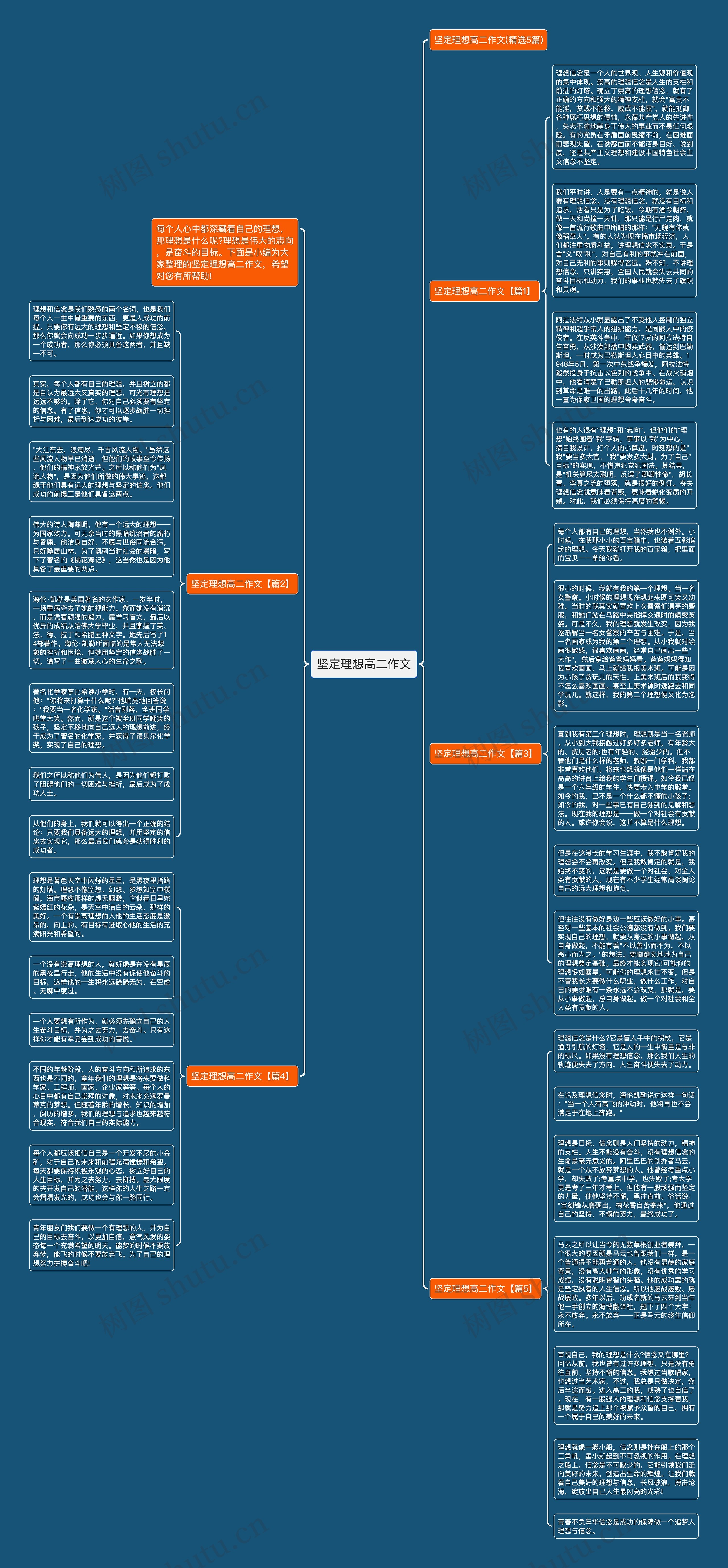 坚定理想高二作文思维导图