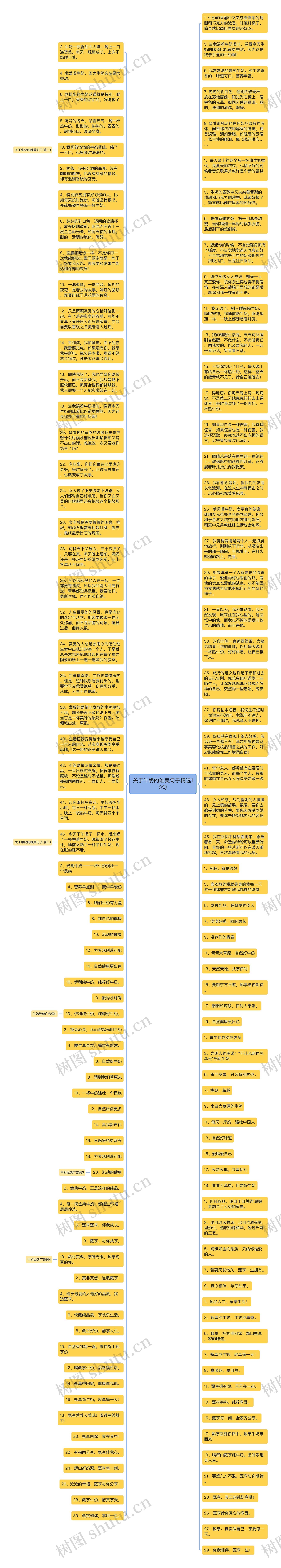 关于牛奶的唯美句子精选10句思维导图