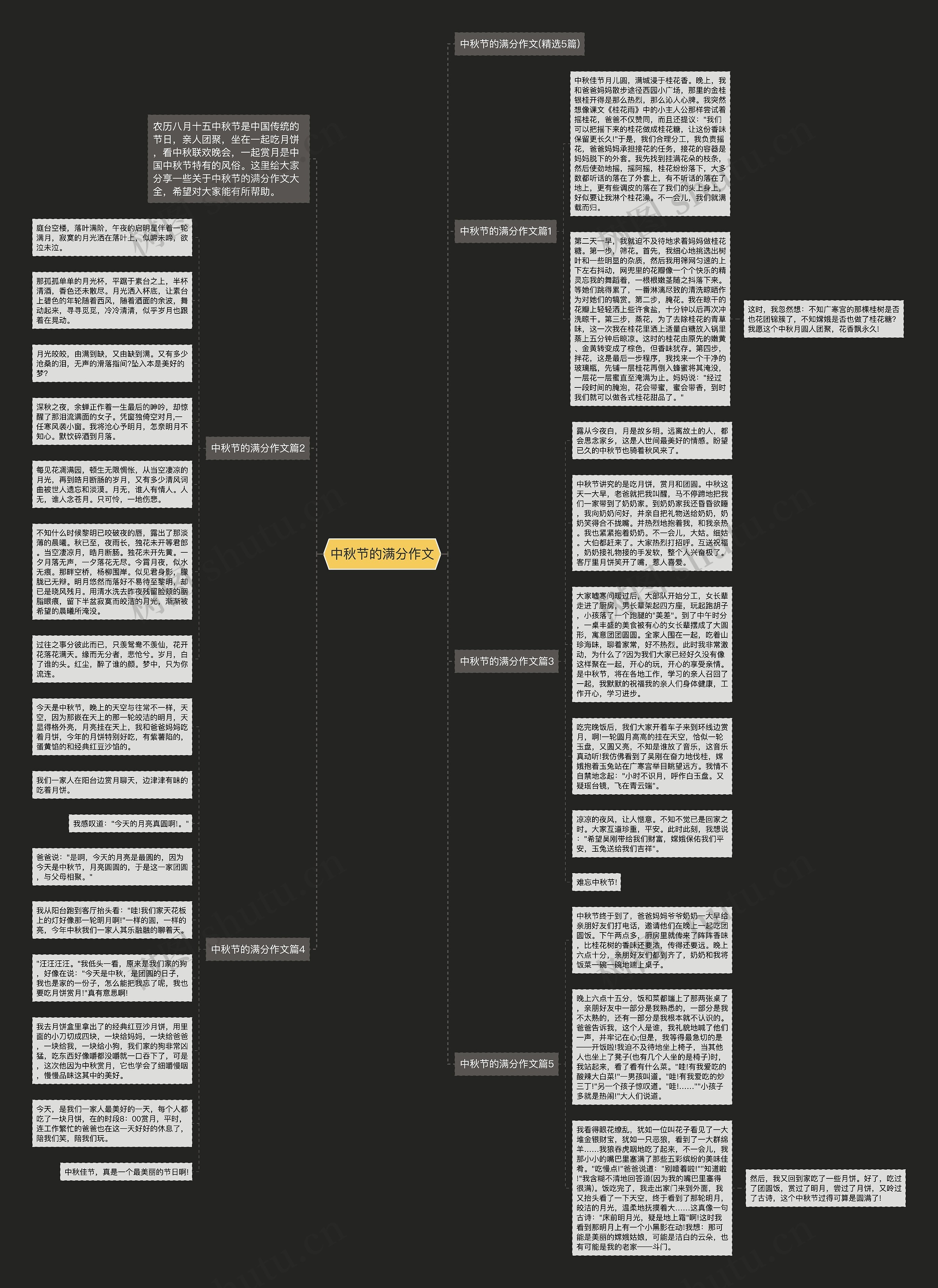 中秋节的满分作文思维导图
