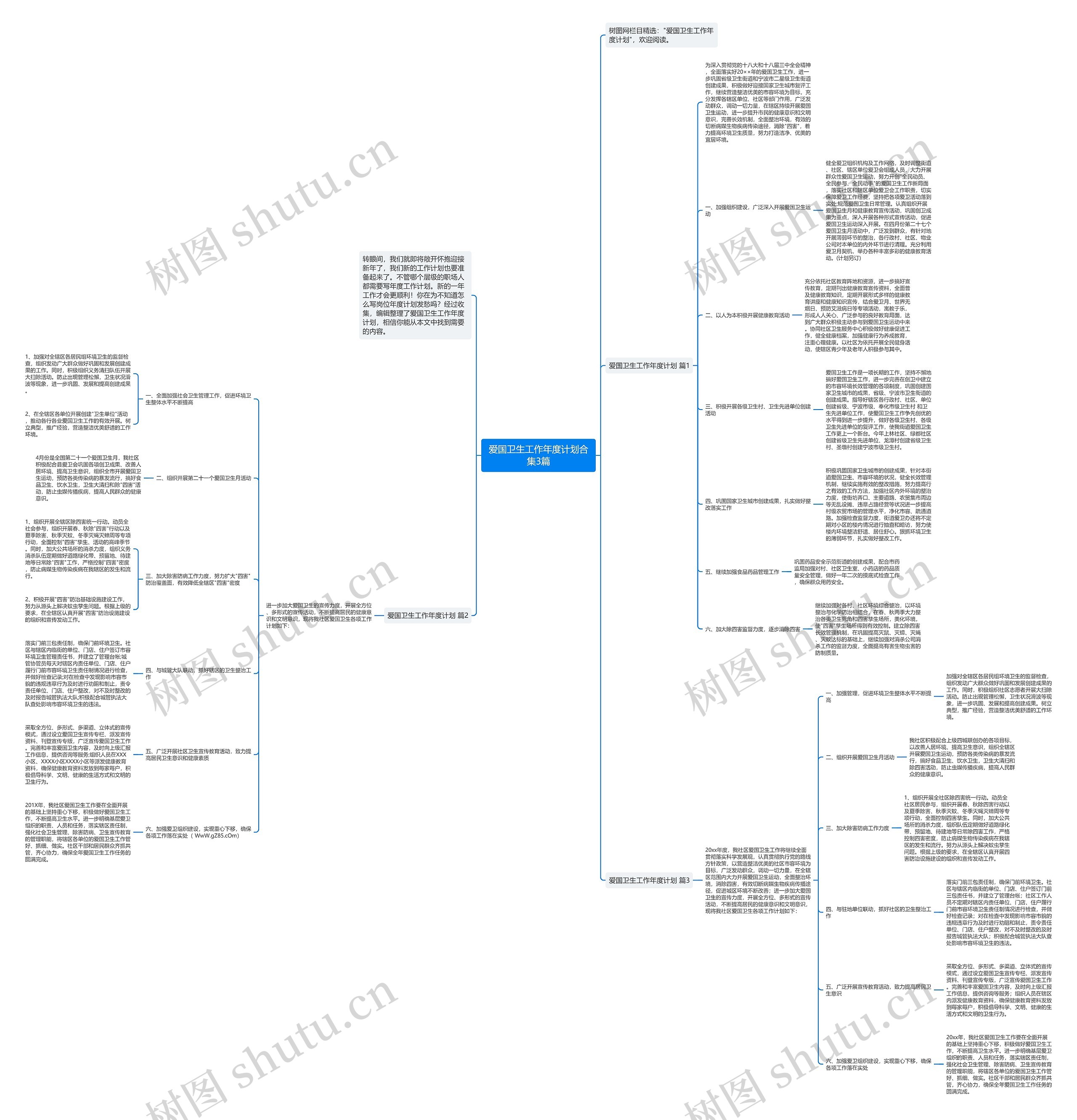 爱国卫生工作年度计划合集3篇思维导图
