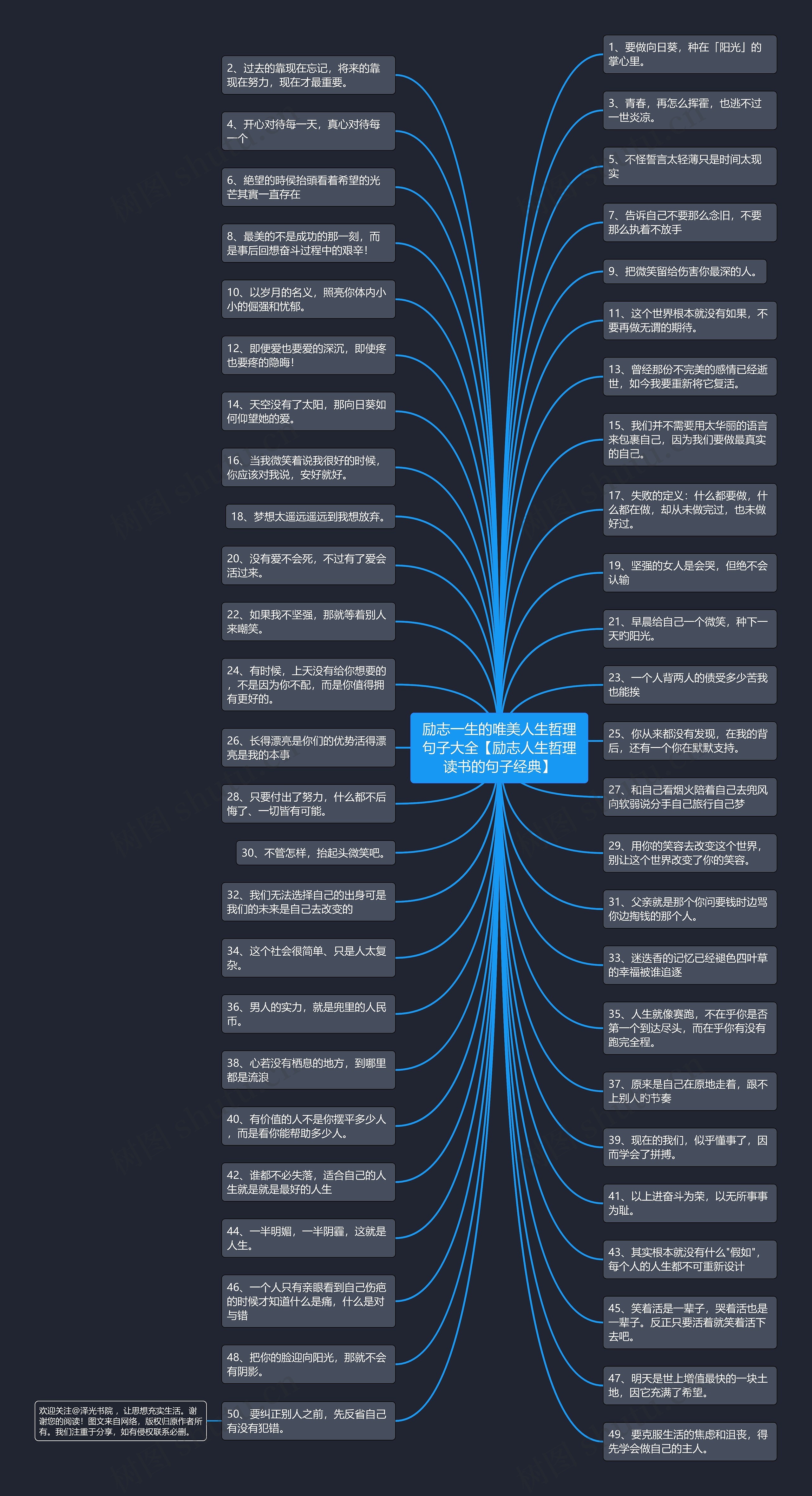 励志一生的唯美人生哲理句子大全【励志人生哲理读书的句子经典】思维导图
