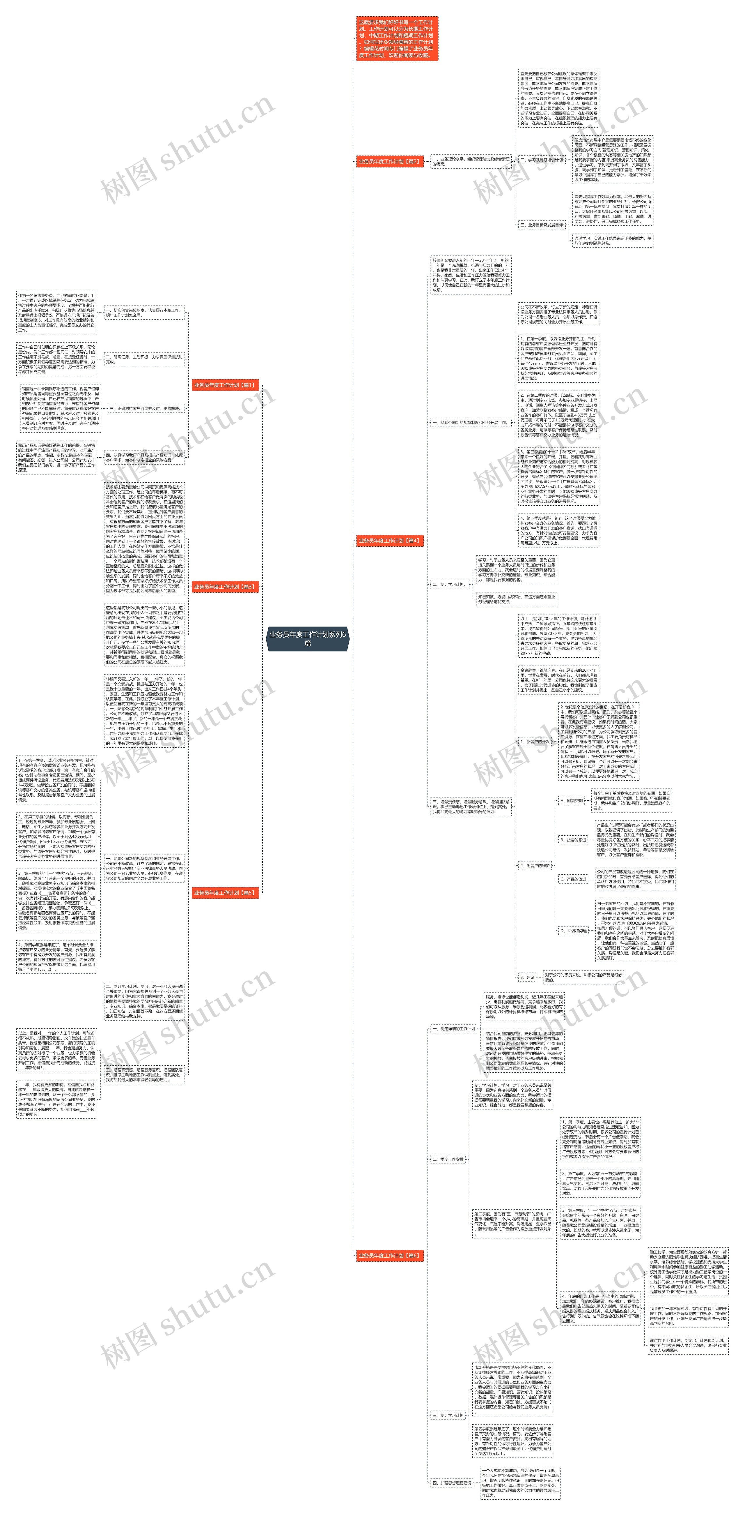 业务员年度工作计划系列6篇思维导图