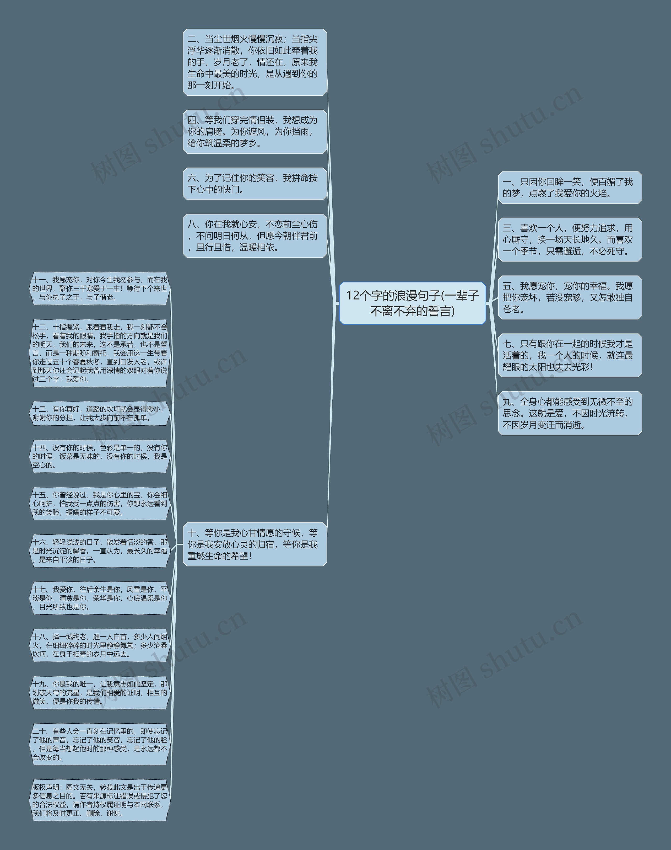 12个字的浪漫句子(一辈子不离不弃的誓言)思维导图