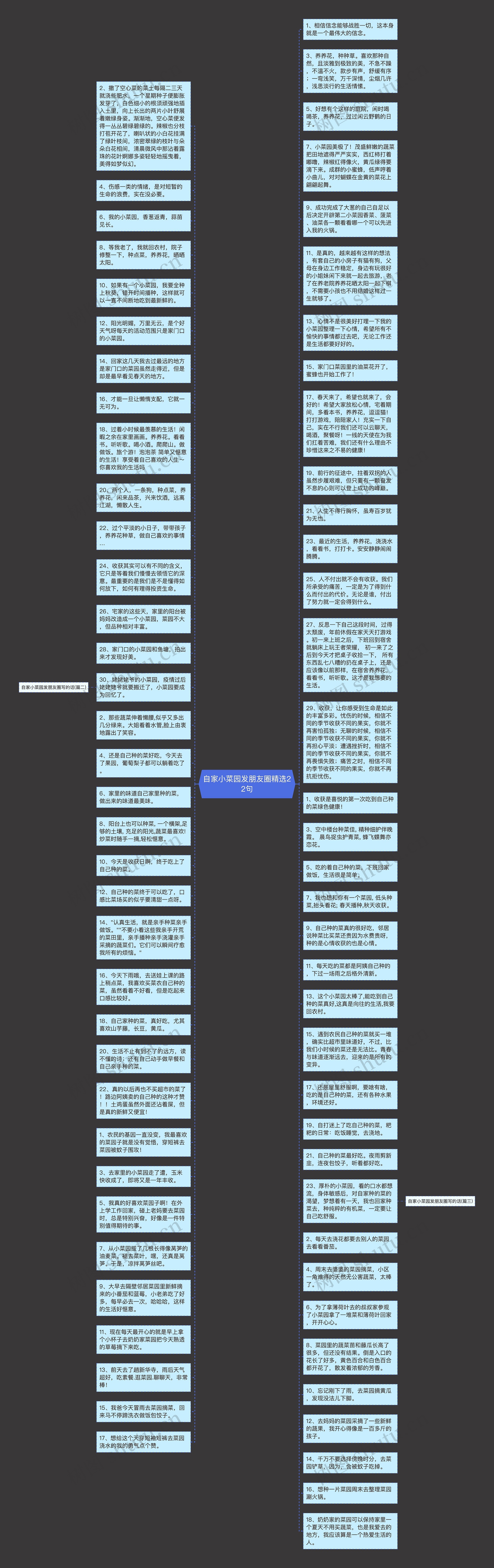 自家小菜园发朋友圈精选22句思维导图