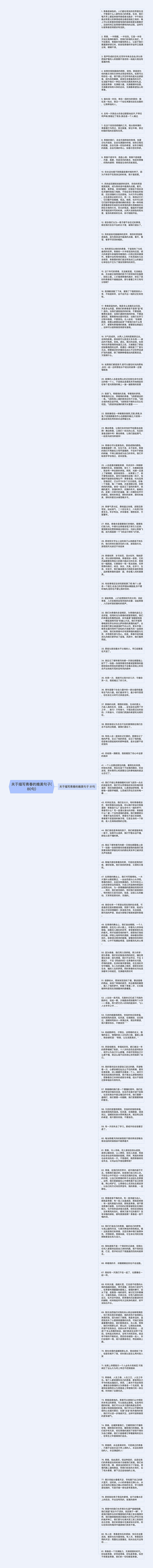 关于描写青春的唯美句子(80句)思维导图高清图 关于描写青春的唯美句子(80句)思维导图