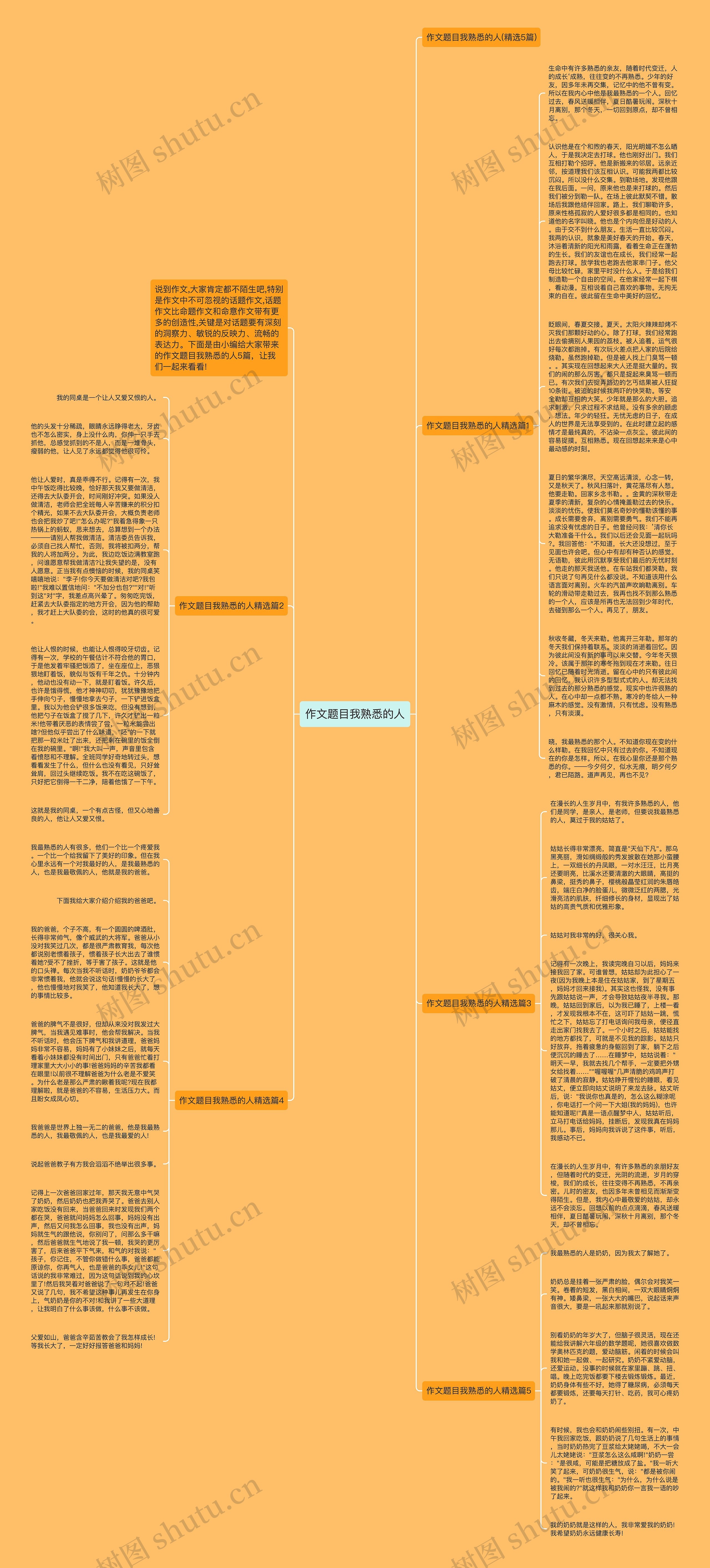 作文题目我熟悉的人思维导图