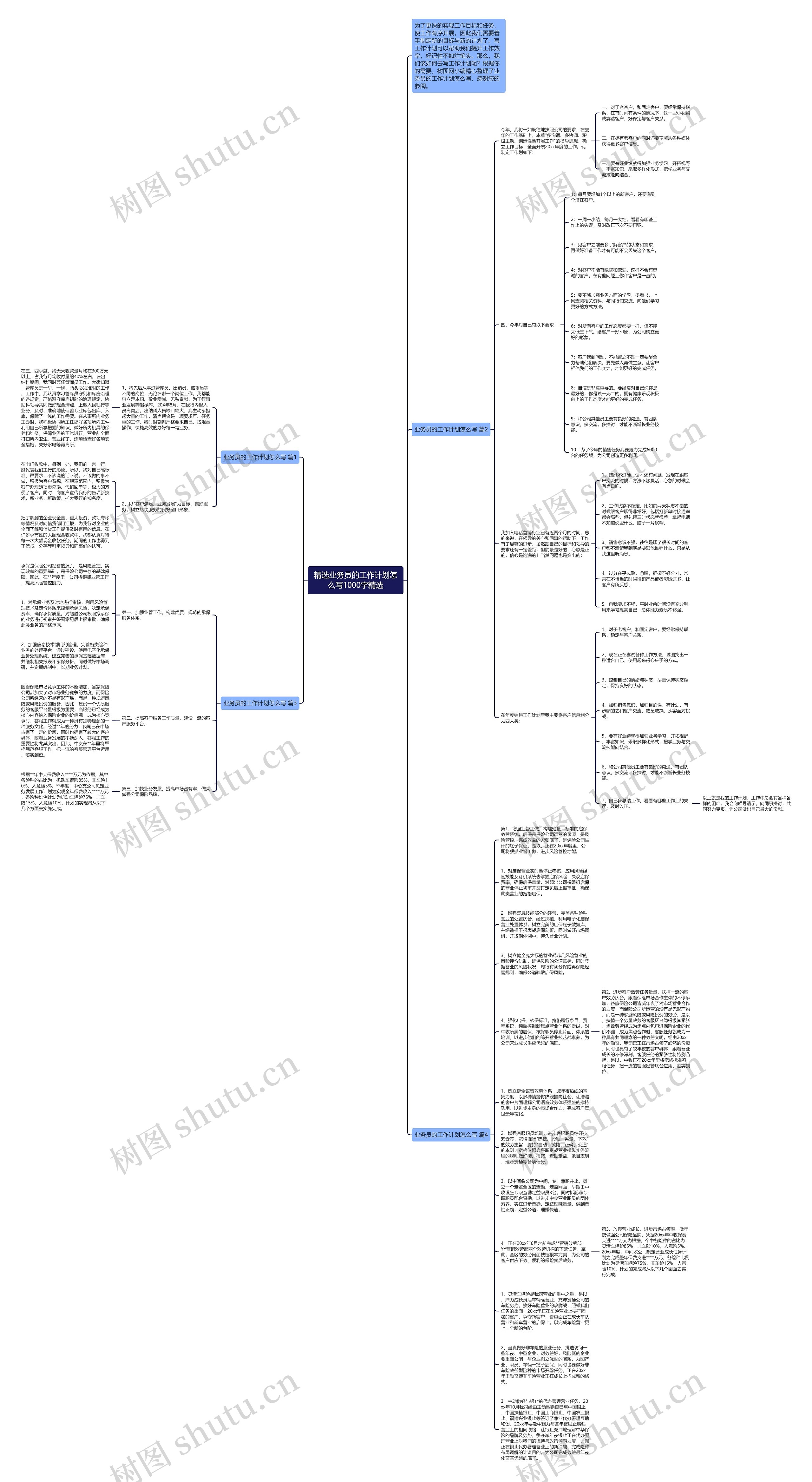 精选业务员的工作计划怎么写1000字精选思维导图