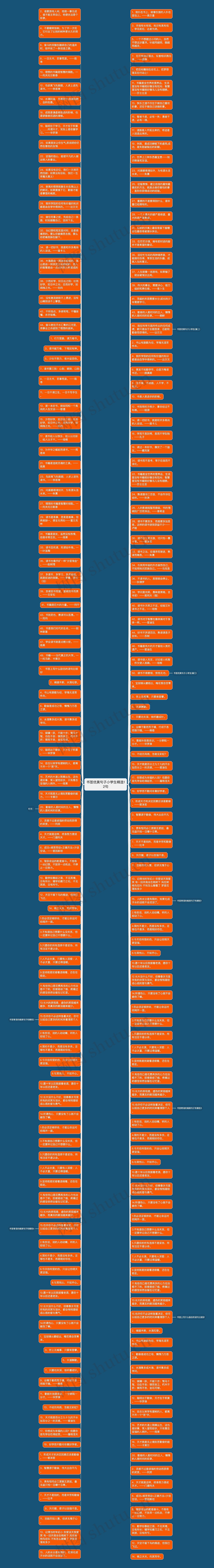 书签优美句子小学生精选12句思维导图