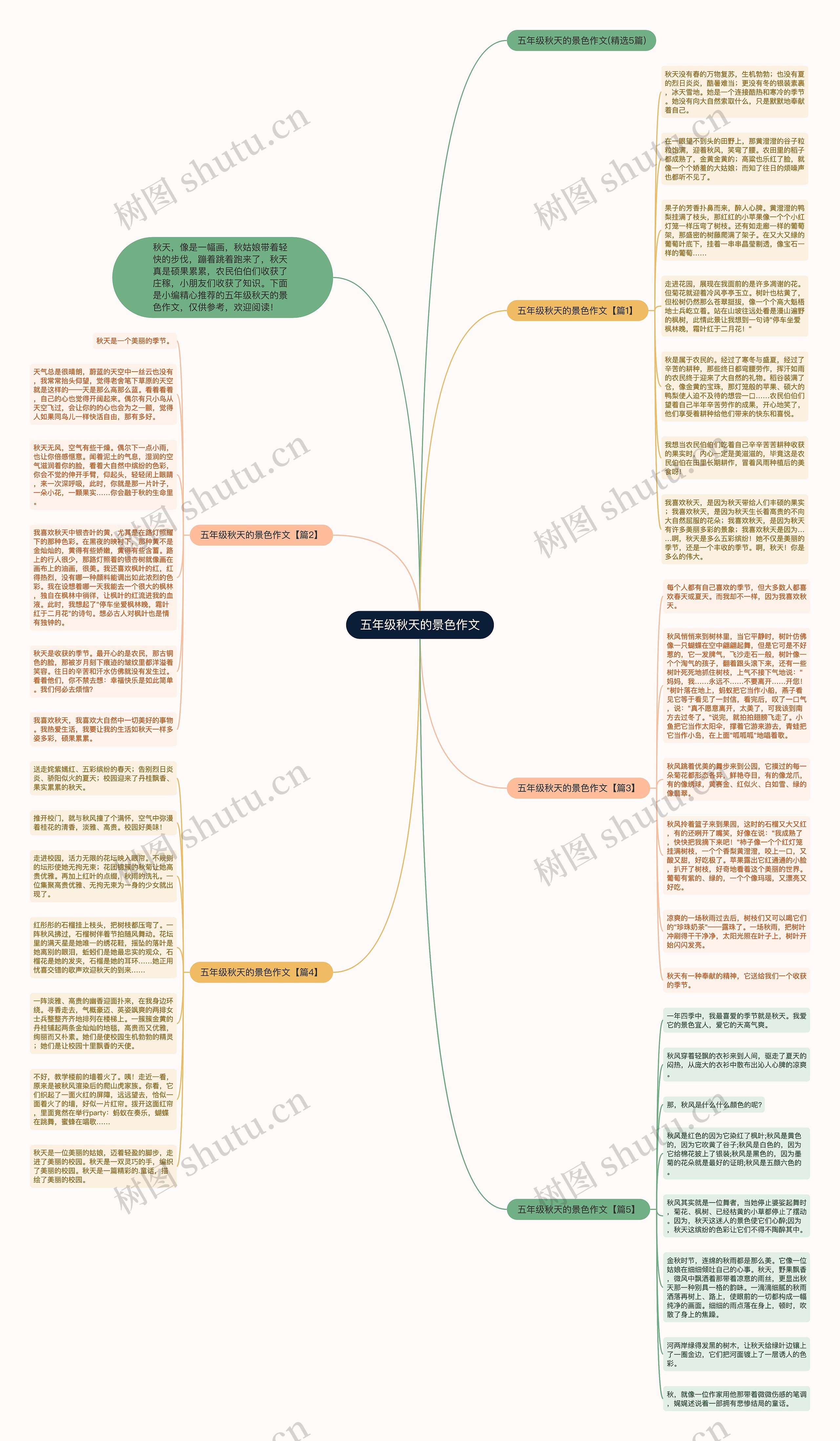 五年级秋天的景色作文思维导图