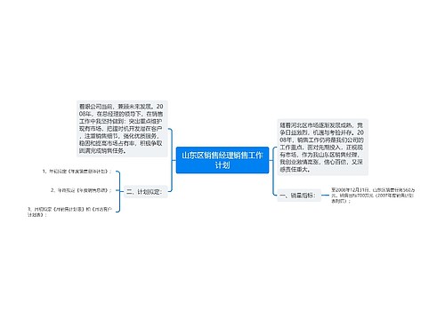 山东区销售经理销售工作计划