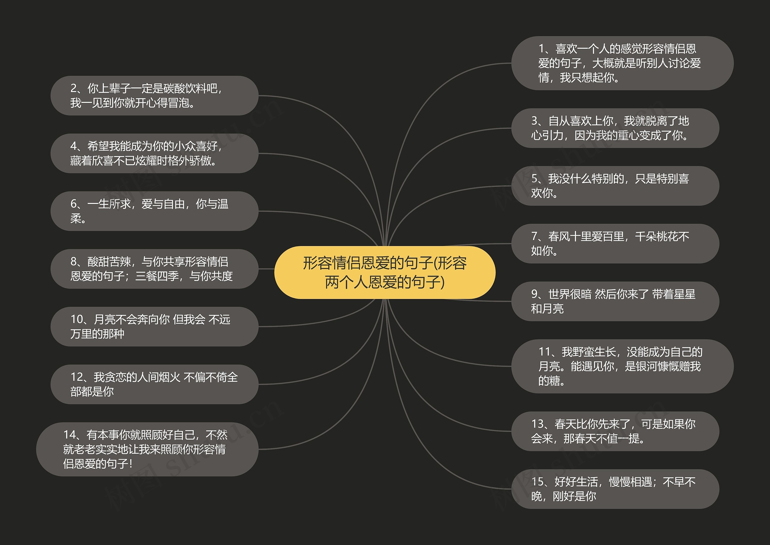 形容情侣恩爱的句子(形容两个人恩爱的句子)思维导图