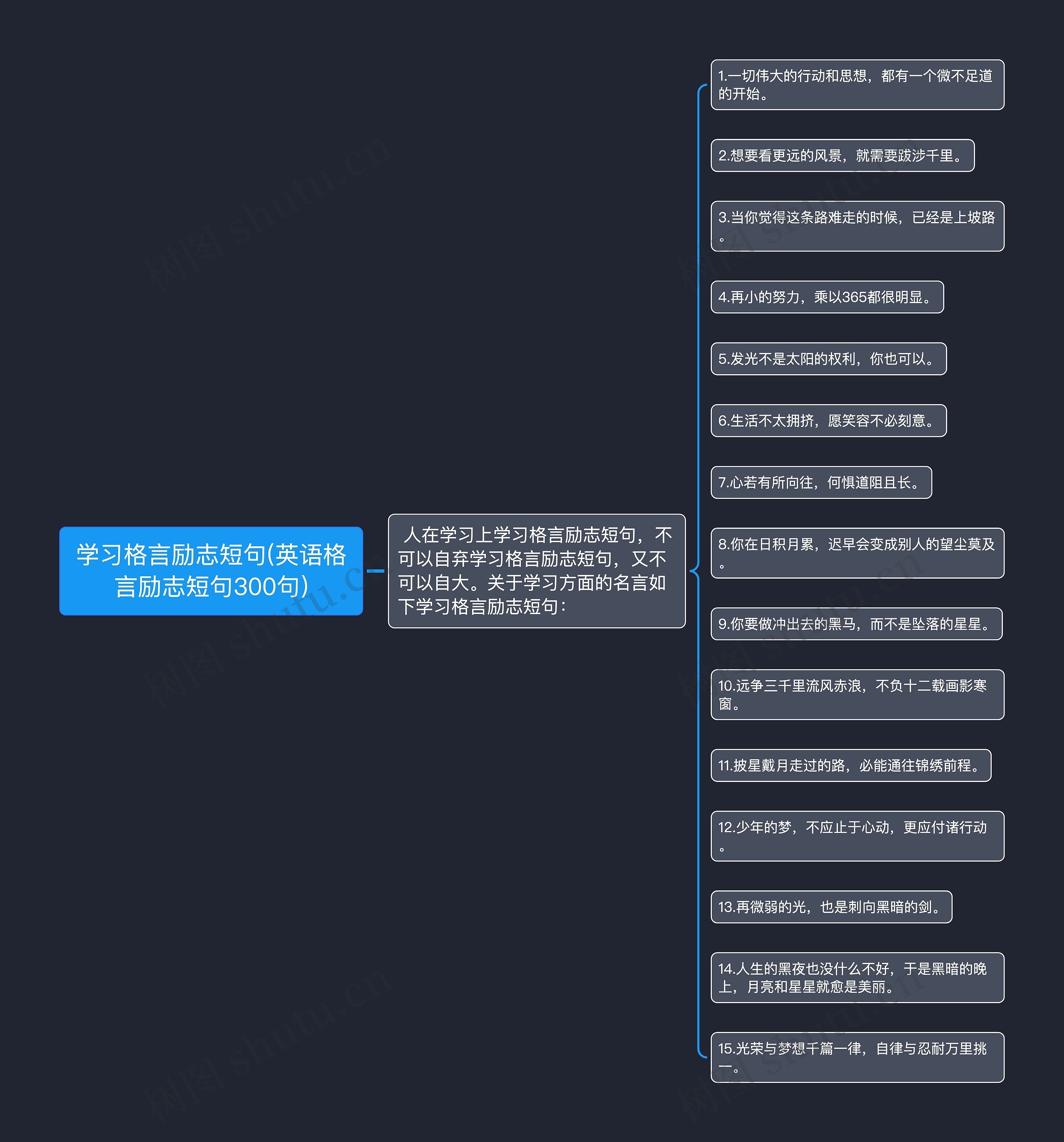 学习格言励志短句(英语格言励志短句300句)思维导图