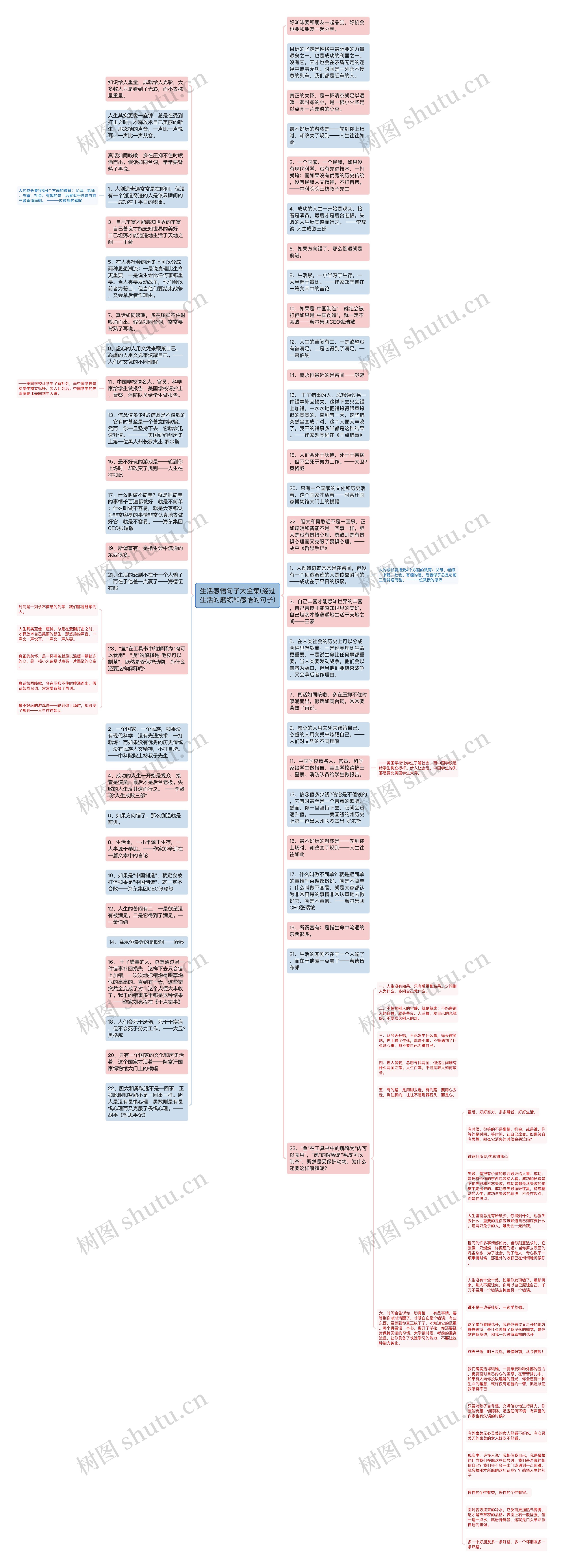 生活感悟句子大全集(经过生活的磨练和感悟的句子)思维导图