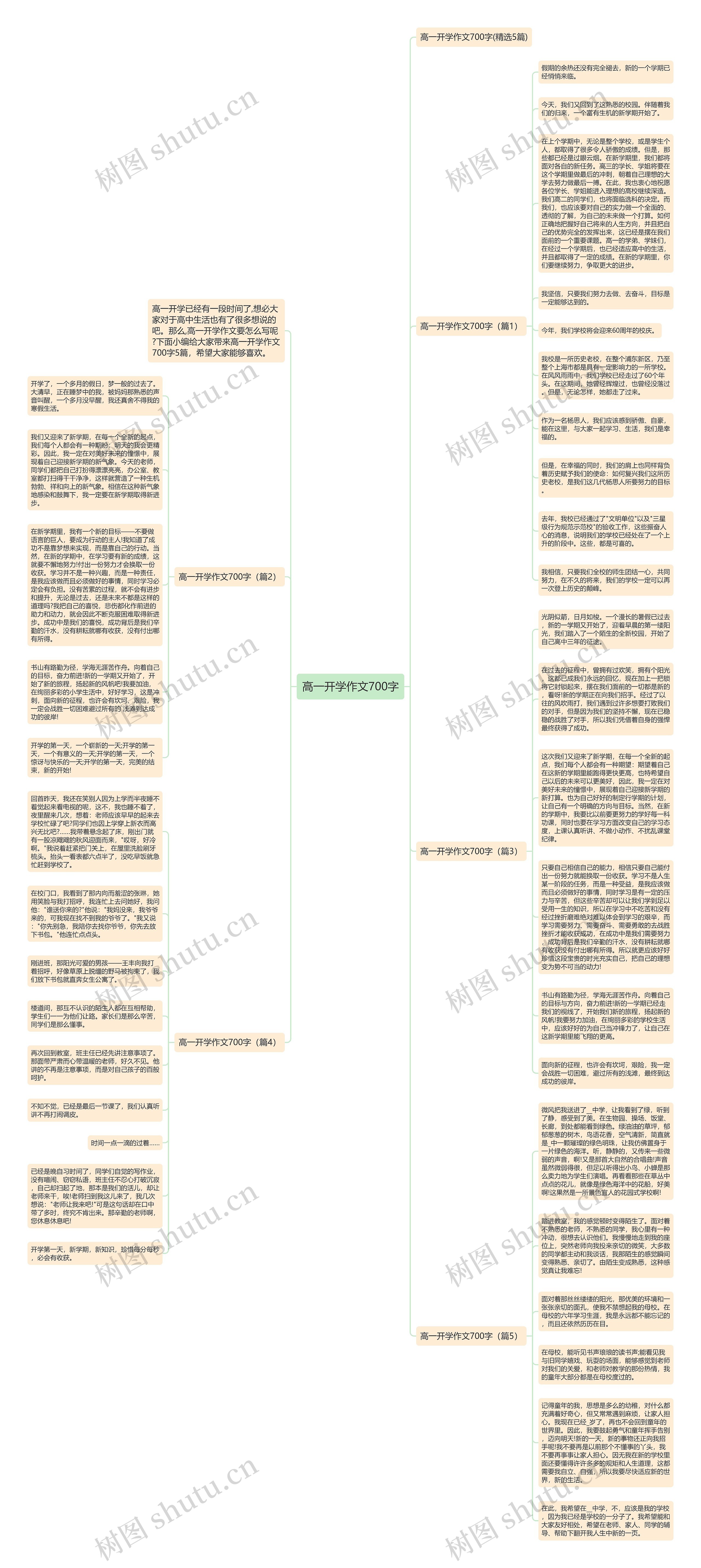 高一开学作文700字思维导图