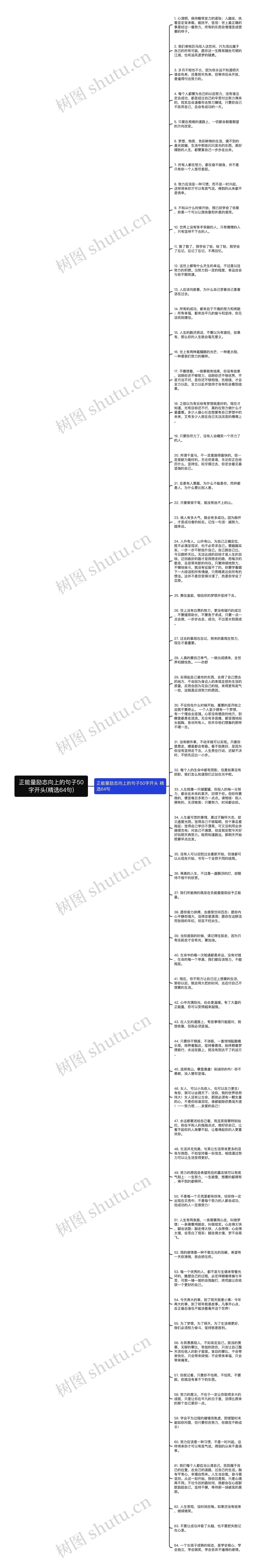 正能量励志向上的句子50字开头(精选64句)思维导图