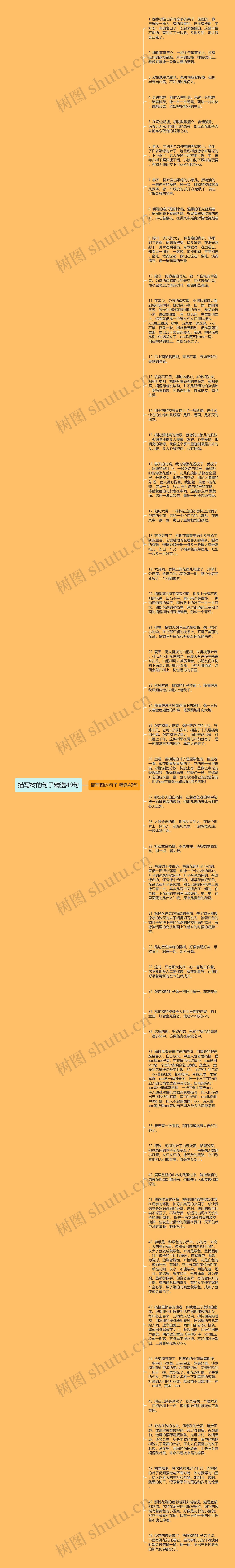 描写树的句子精选49句思维导图