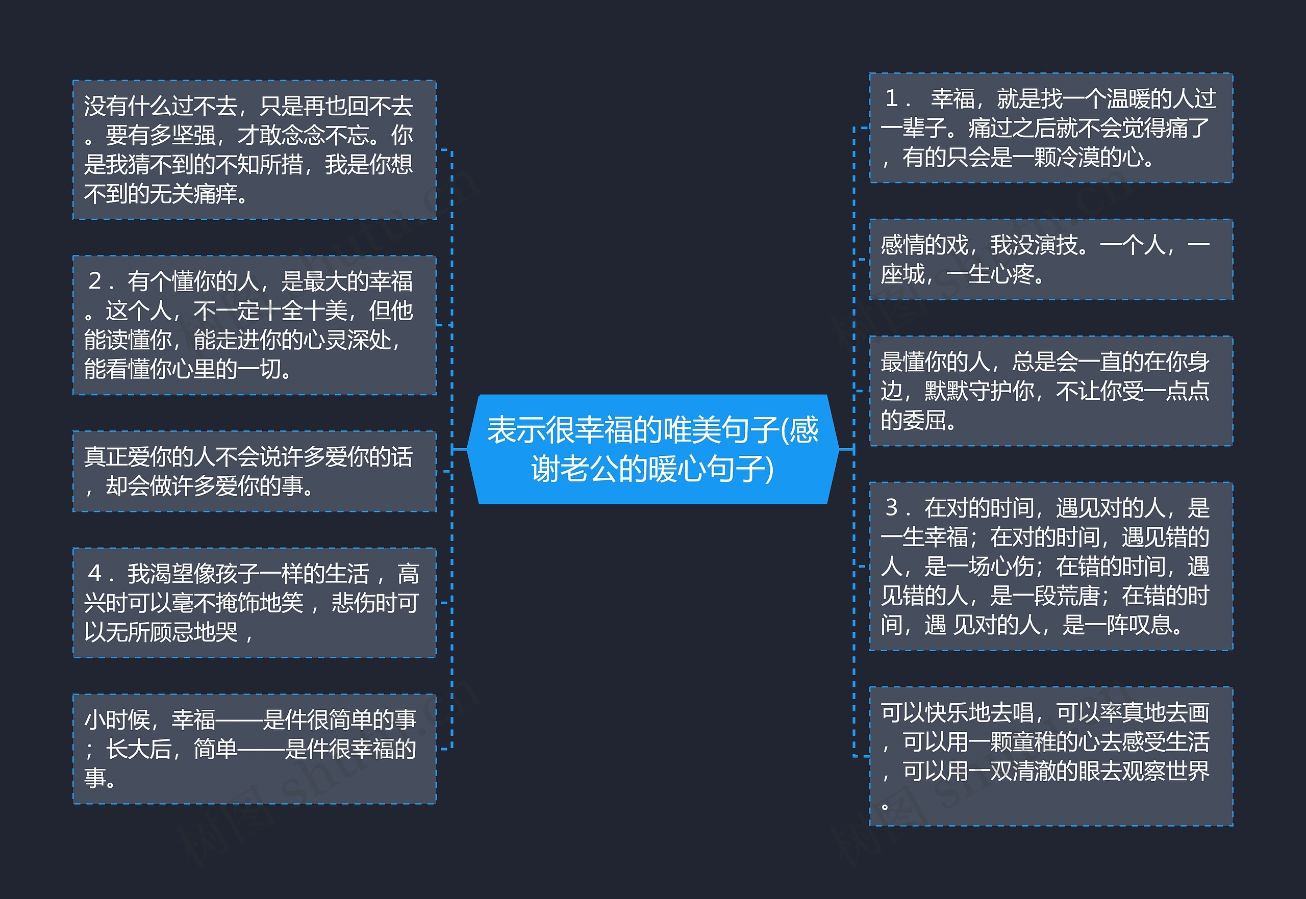 表示很幸福的唯美句子(感谢老公的暖心句子)思维导图