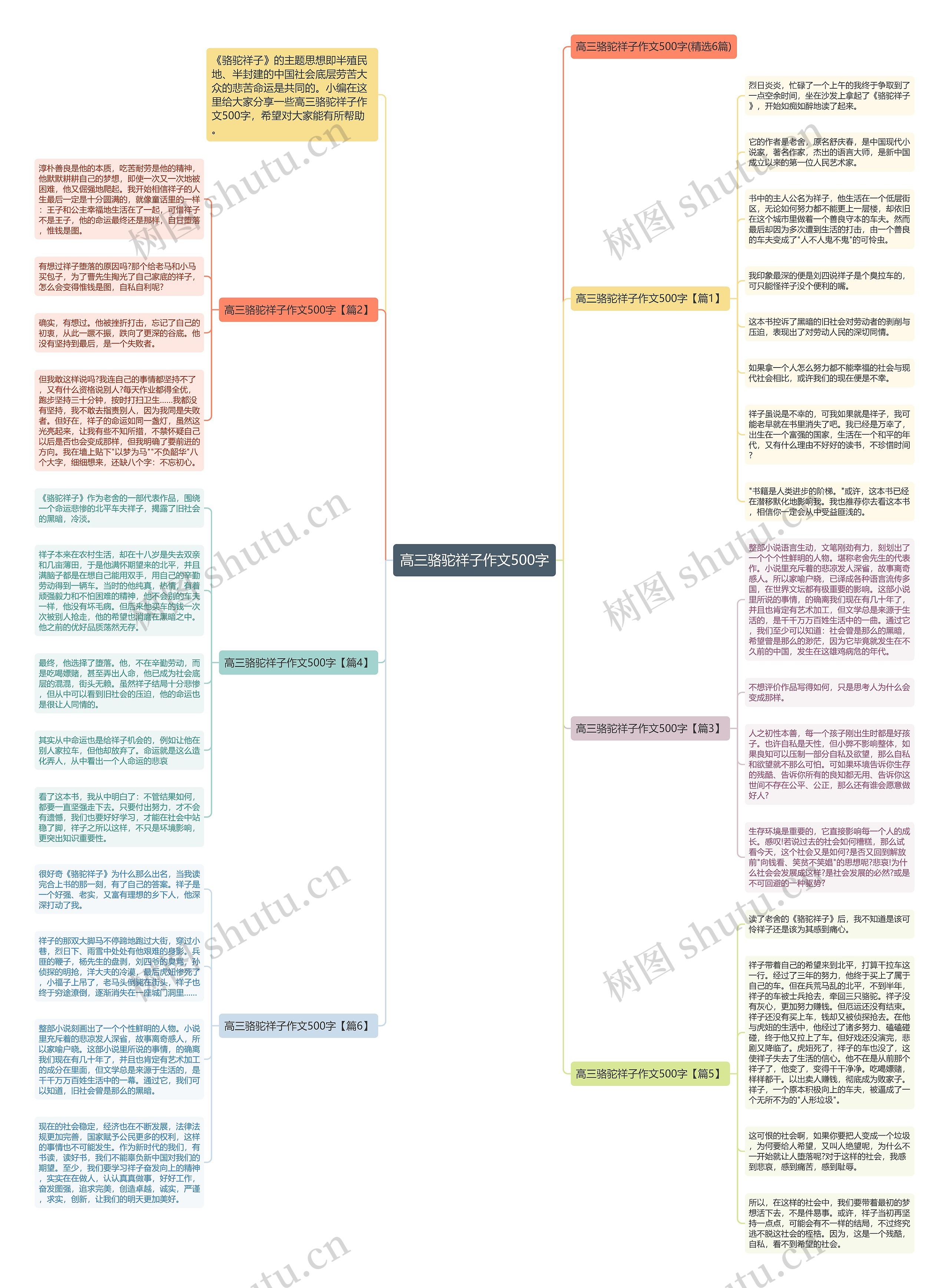 高三骆驼祥子作文500字思维导图