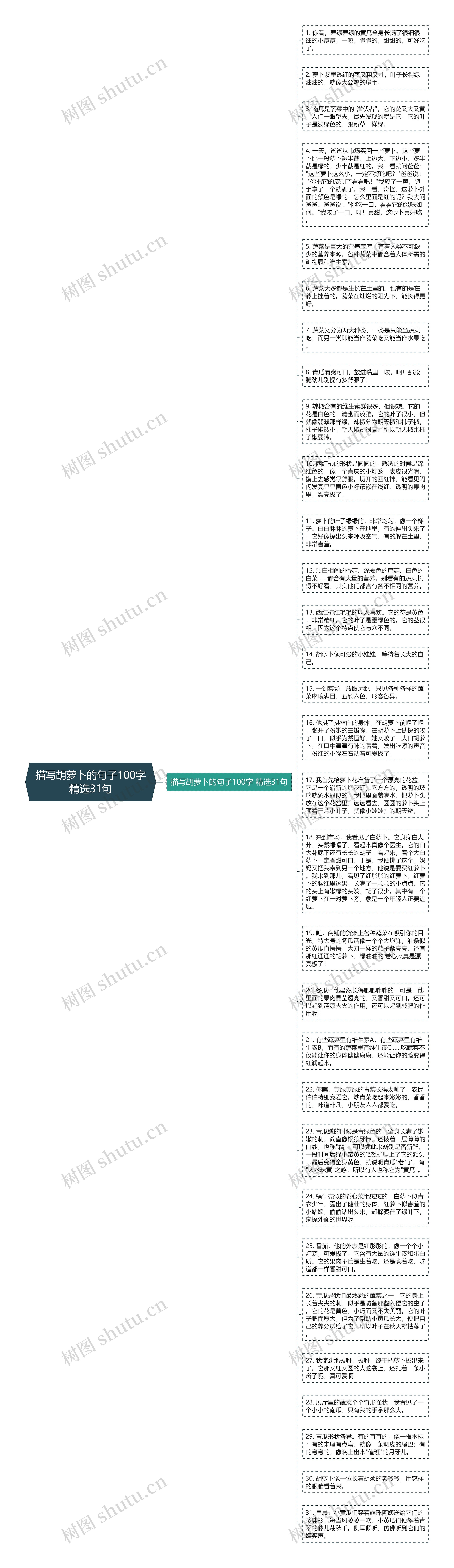 描写胡萝卜的句子100字精选31句思维导图