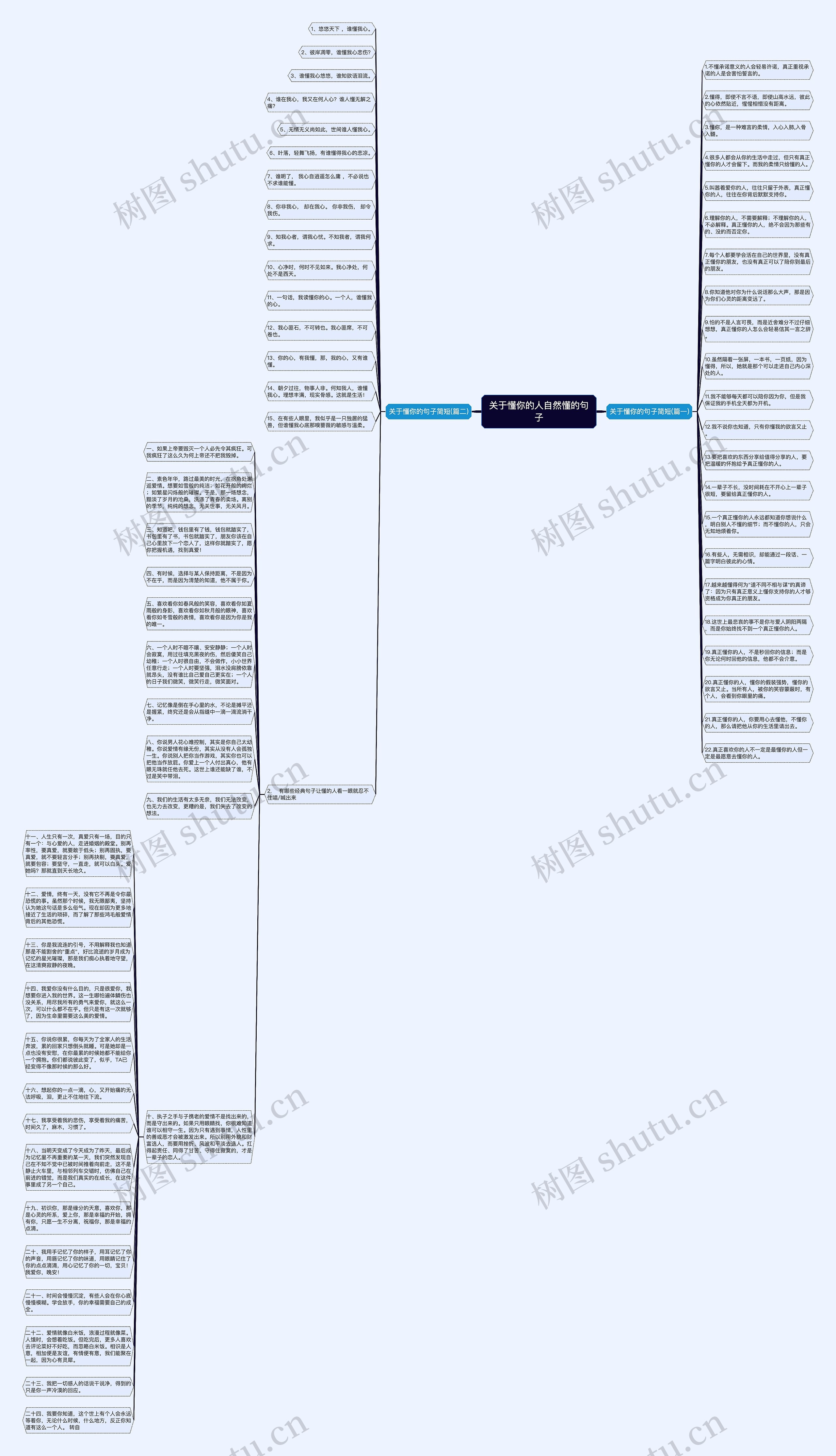 关于懂你的人自然懂的句子思维导图