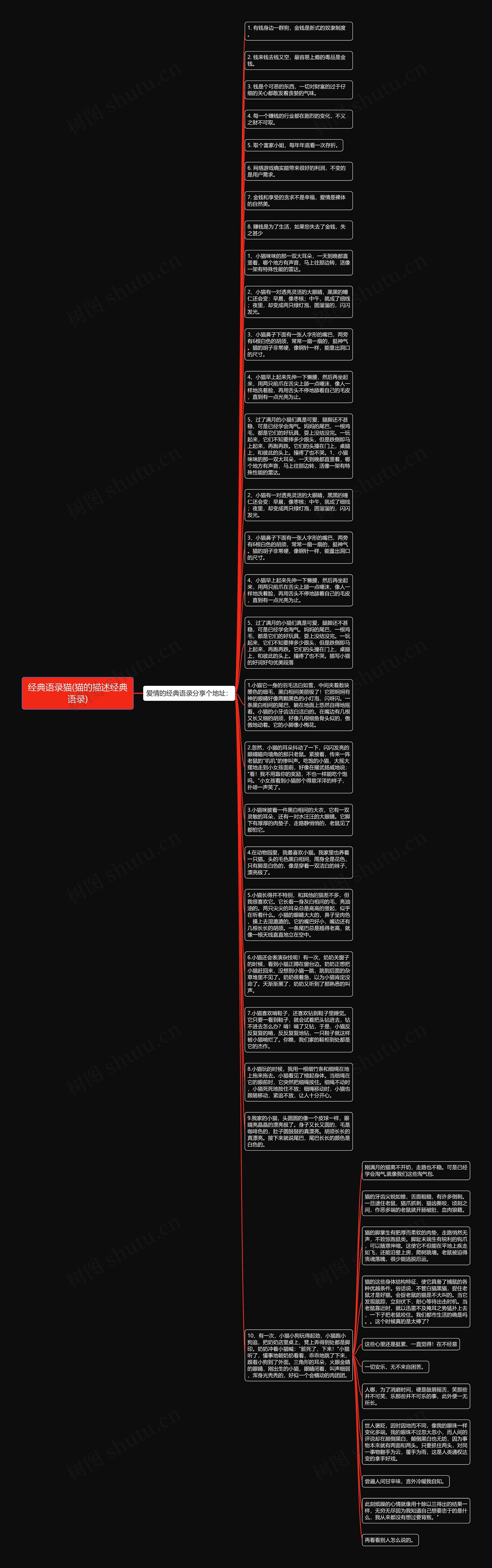 经典语录猫(猫的描述经典语录)思维导图