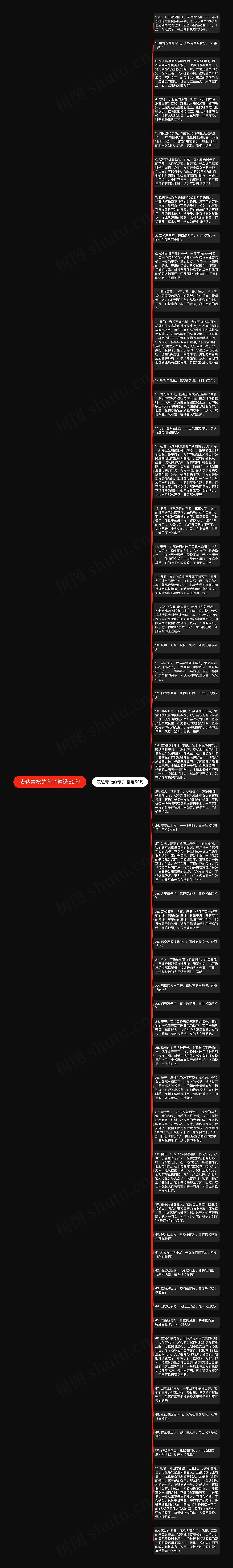 表达青松的句子精选52句思维导图高清图 表达青松的句子精选52句思维导图