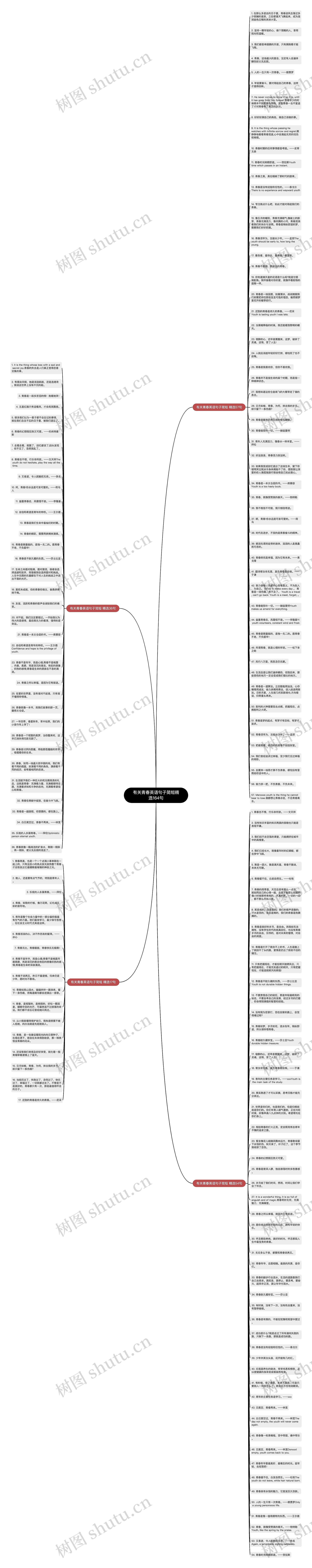 有关青春英语句子简短精选164句思维导图