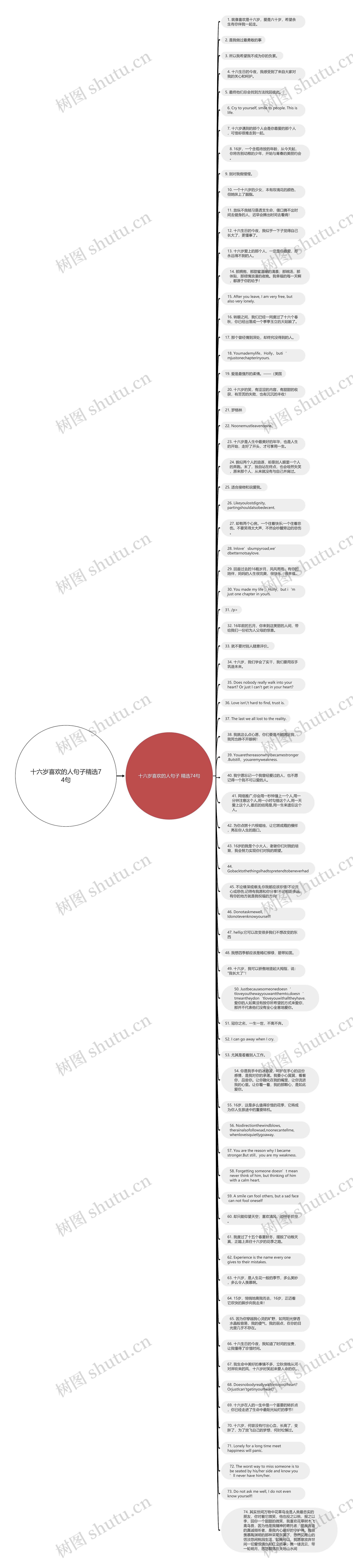 十六岁喜欢的人句子精选74句思维导图