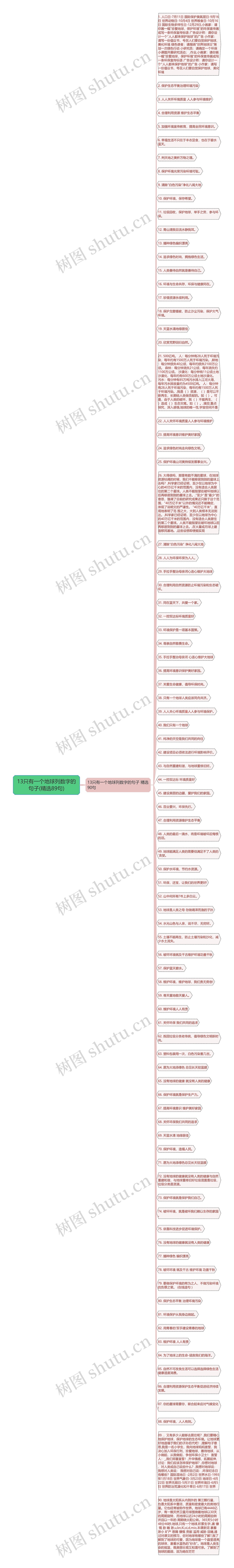 13只有一个地球列数字的句子(精选89句)思维导图