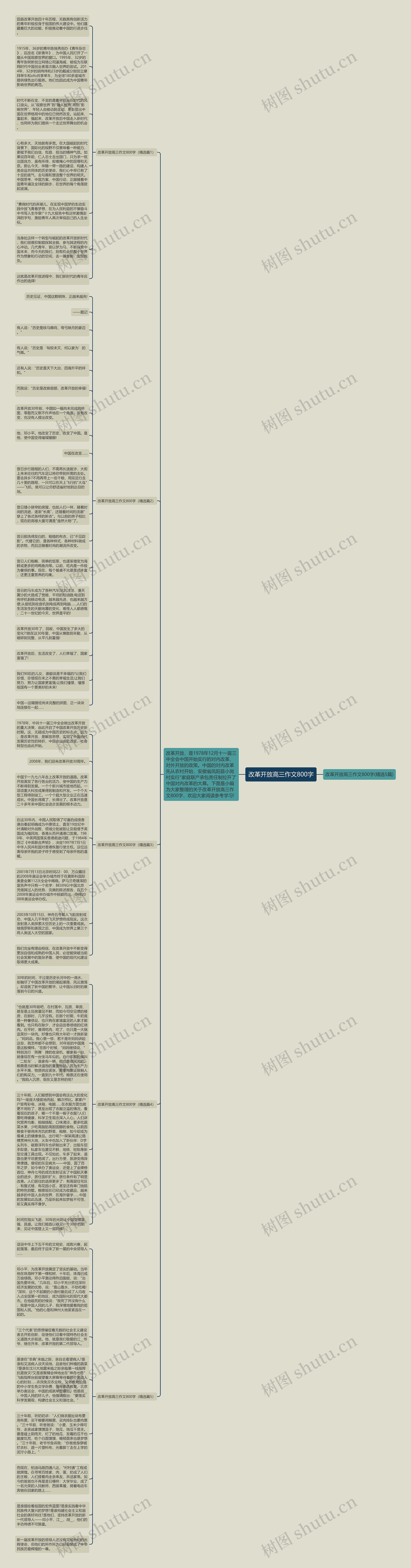 改革开放高三作文800字思维导图