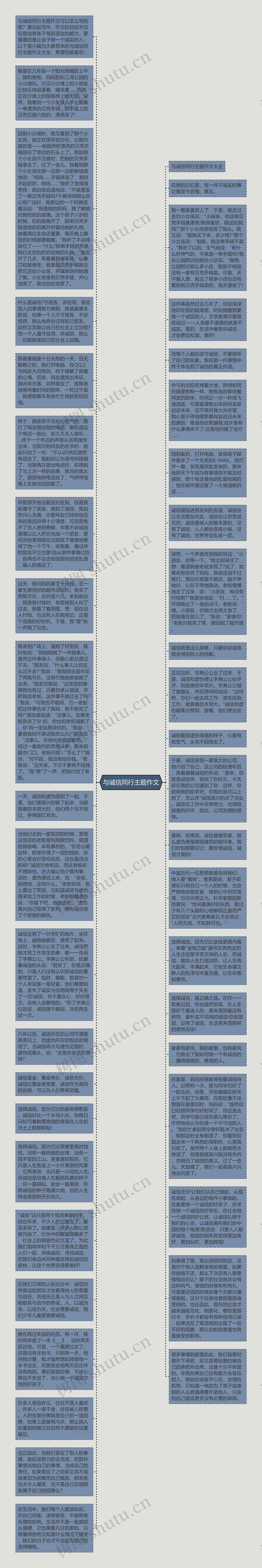 与诚信同行主题作文思维导图