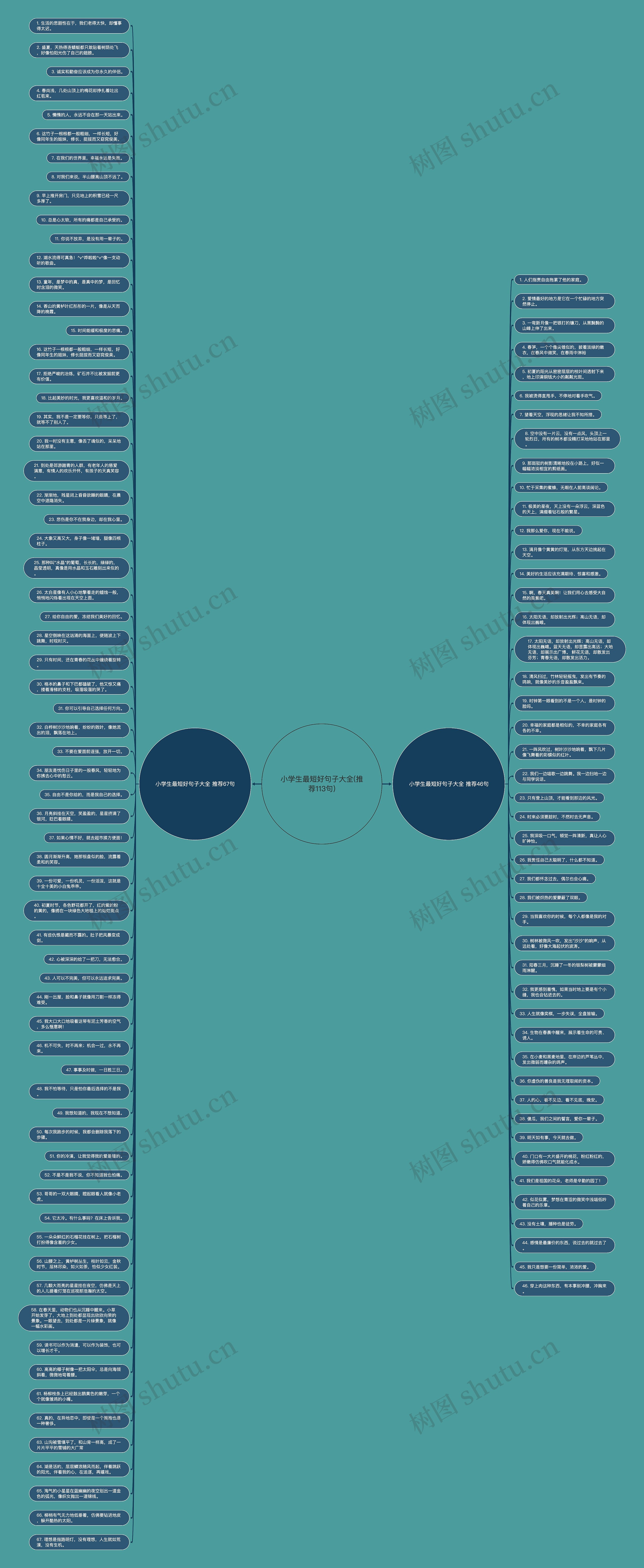 小学生最短好句子大全(推荐113句)思维导图