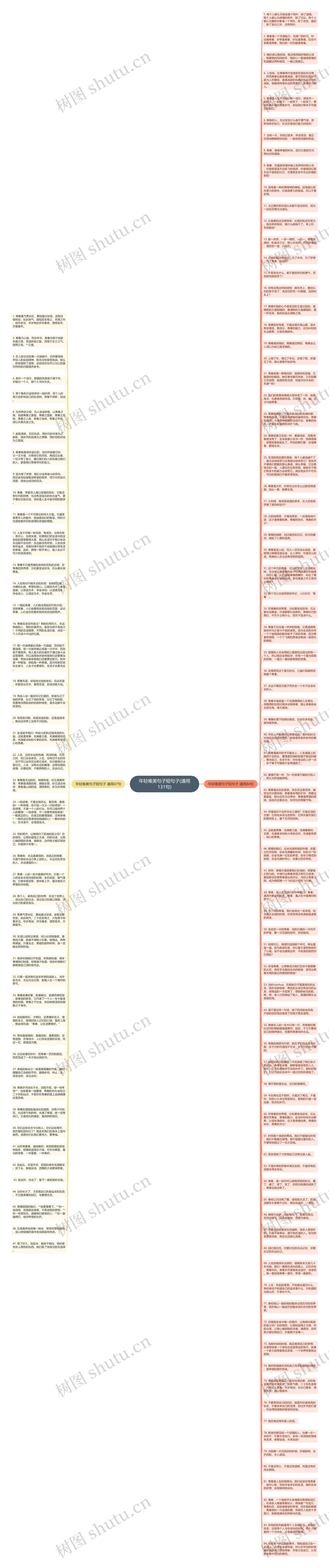 年轻唯美句子短句子(通用131句)思维导图