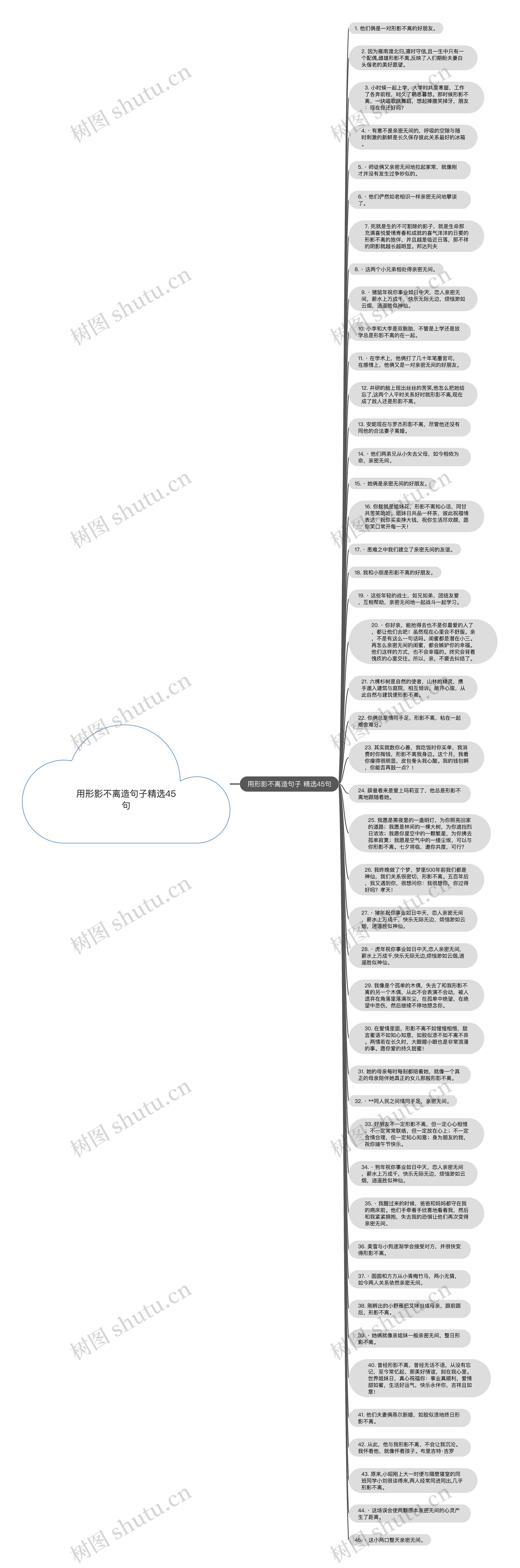 用形影不离造句子精选45句思维导图