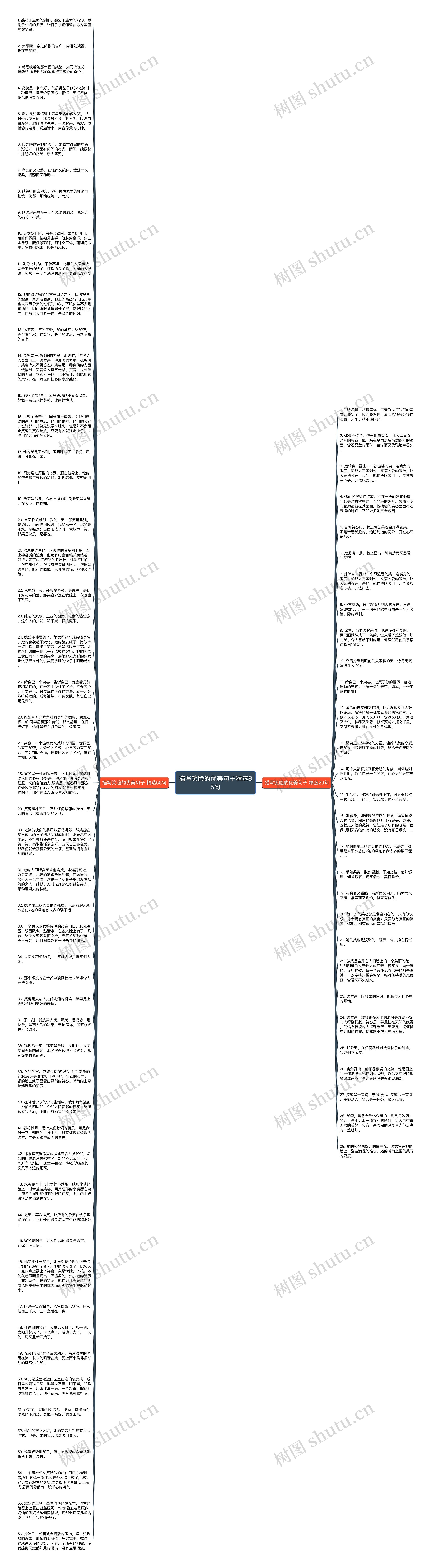 描写笑脸的优美句子精选85句思维导图