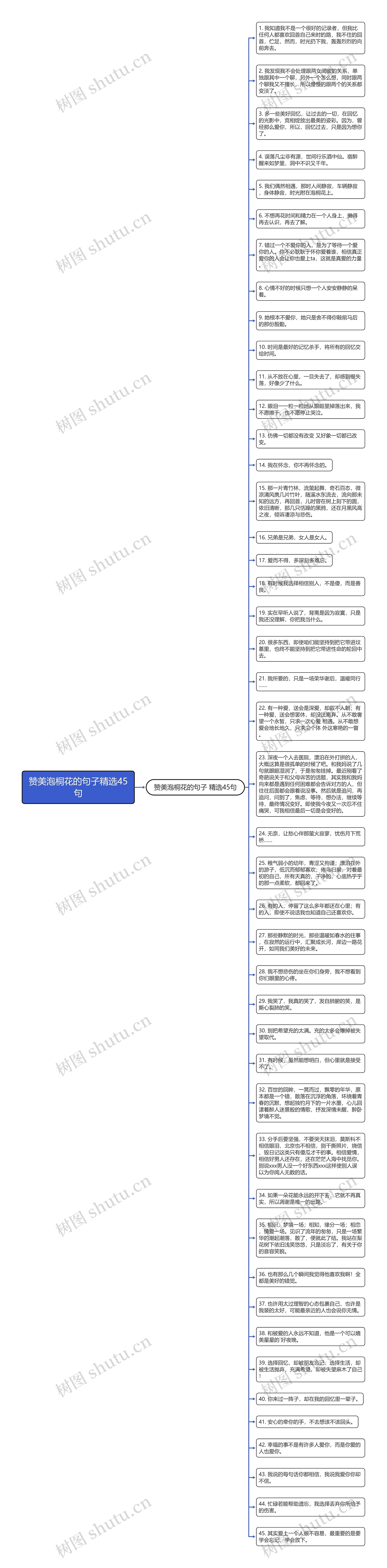 赞美泡桐花的句子精选45句思维导图