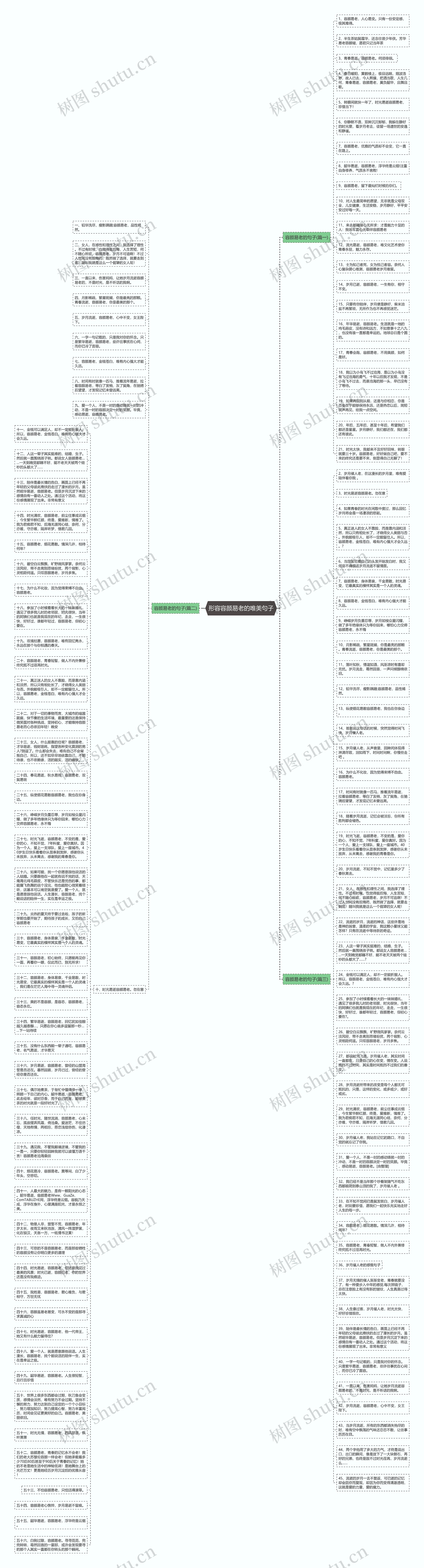 形容容颜易老的唯美句子思维导图
