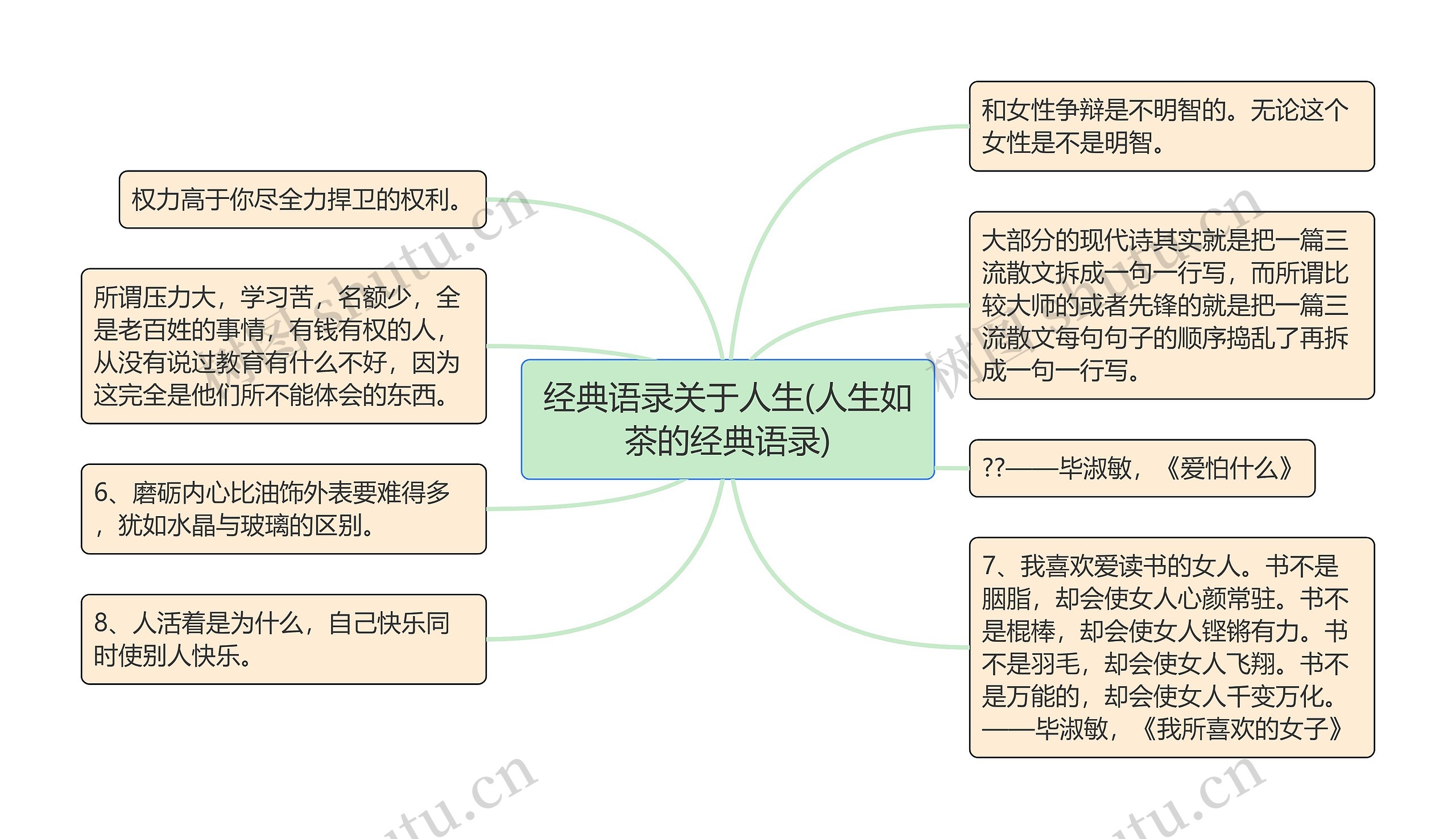 经典语录关于人生(人生如茶的经典语录)思维导图