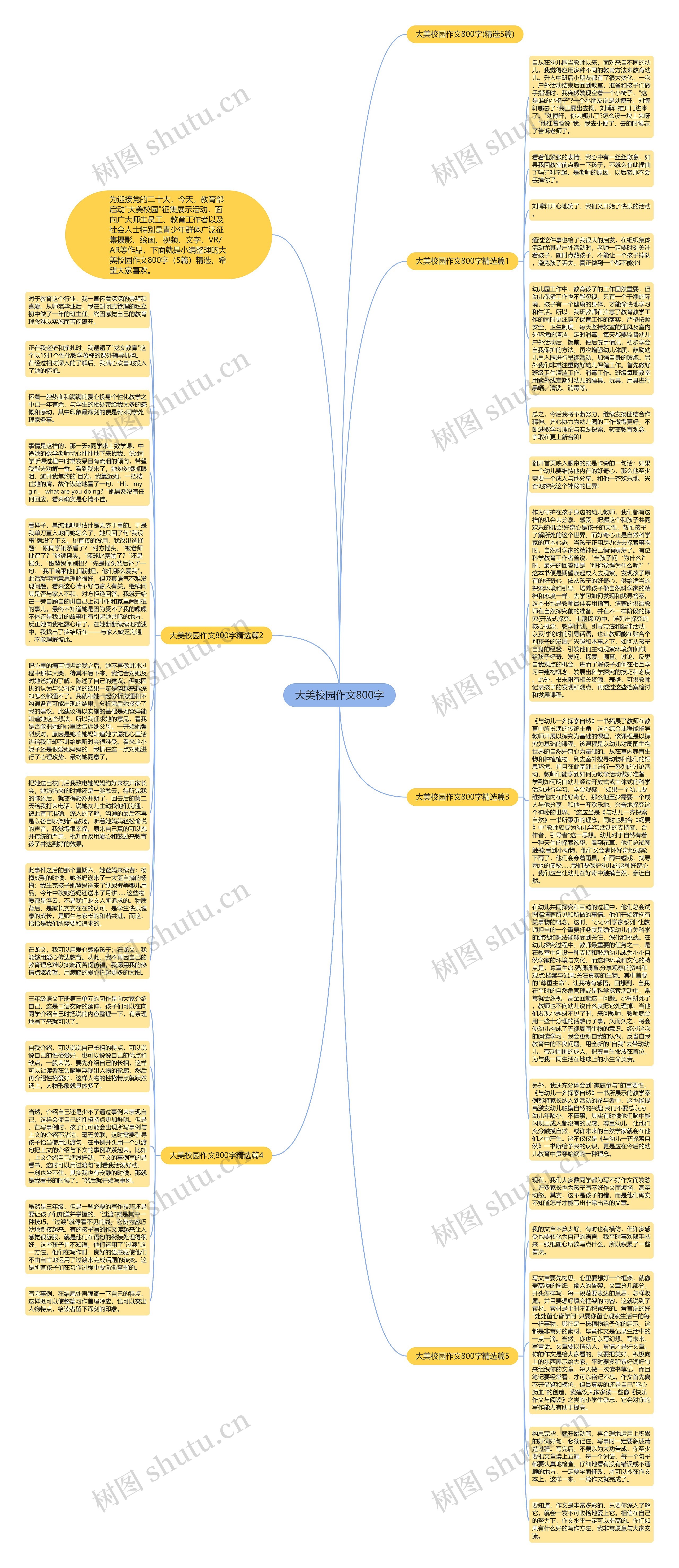 大美校园作文800字思维导图