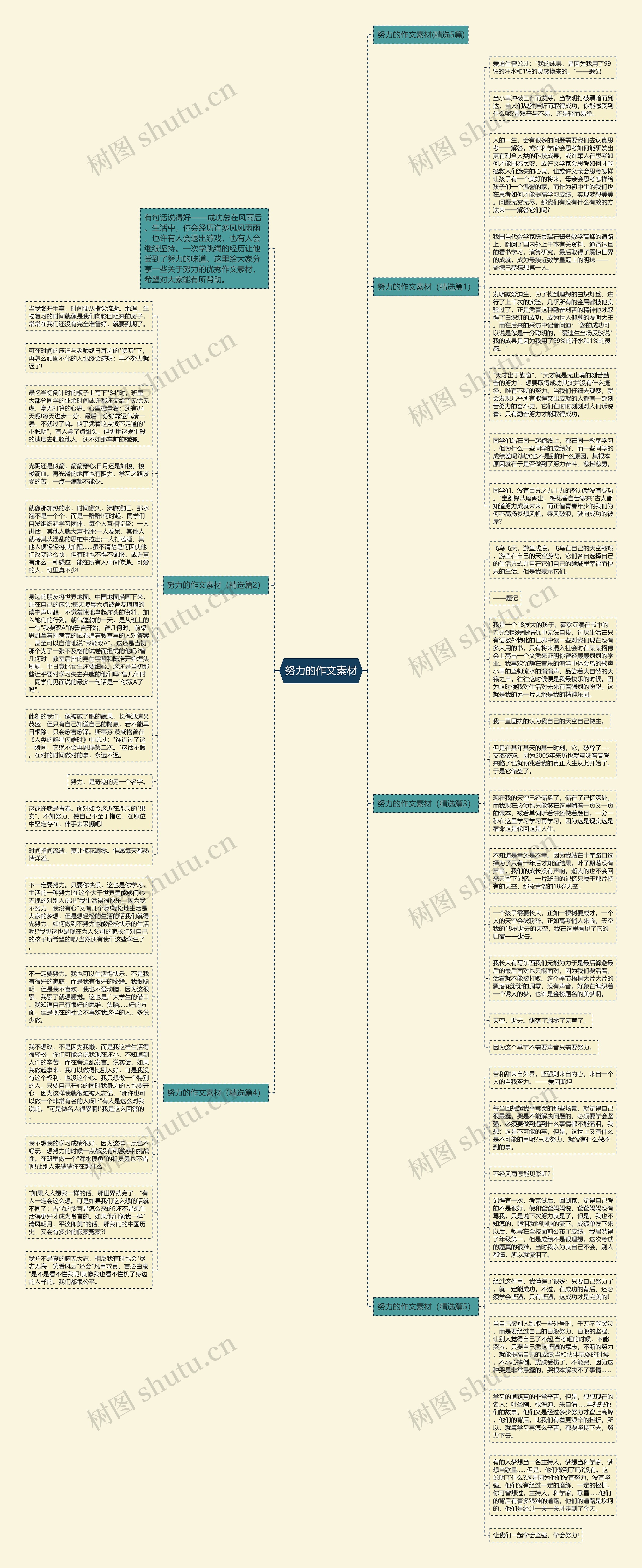 努力的作文素材思维导图