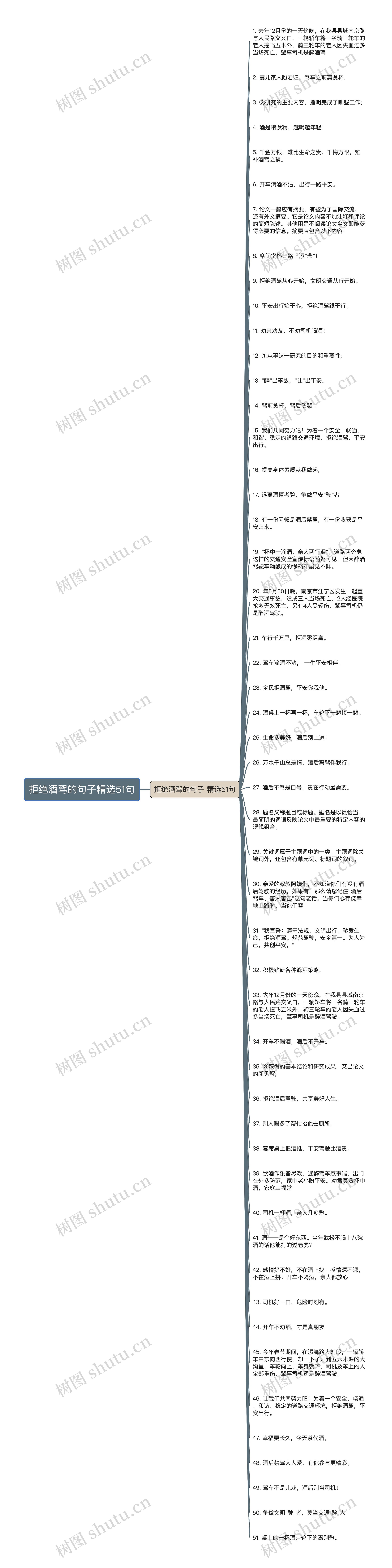 拒绝酒驾的句子精选51句思维导图