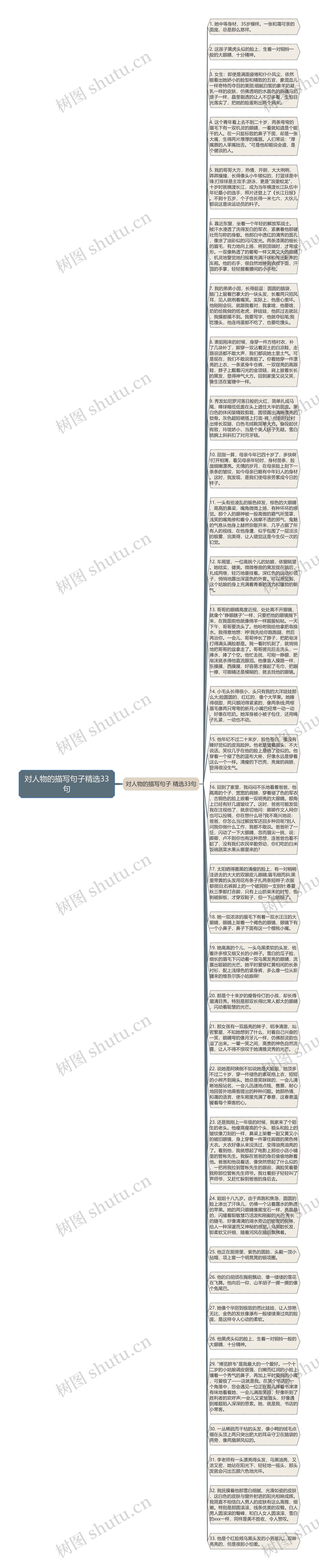 对人物的描写句子精选33句思维导图