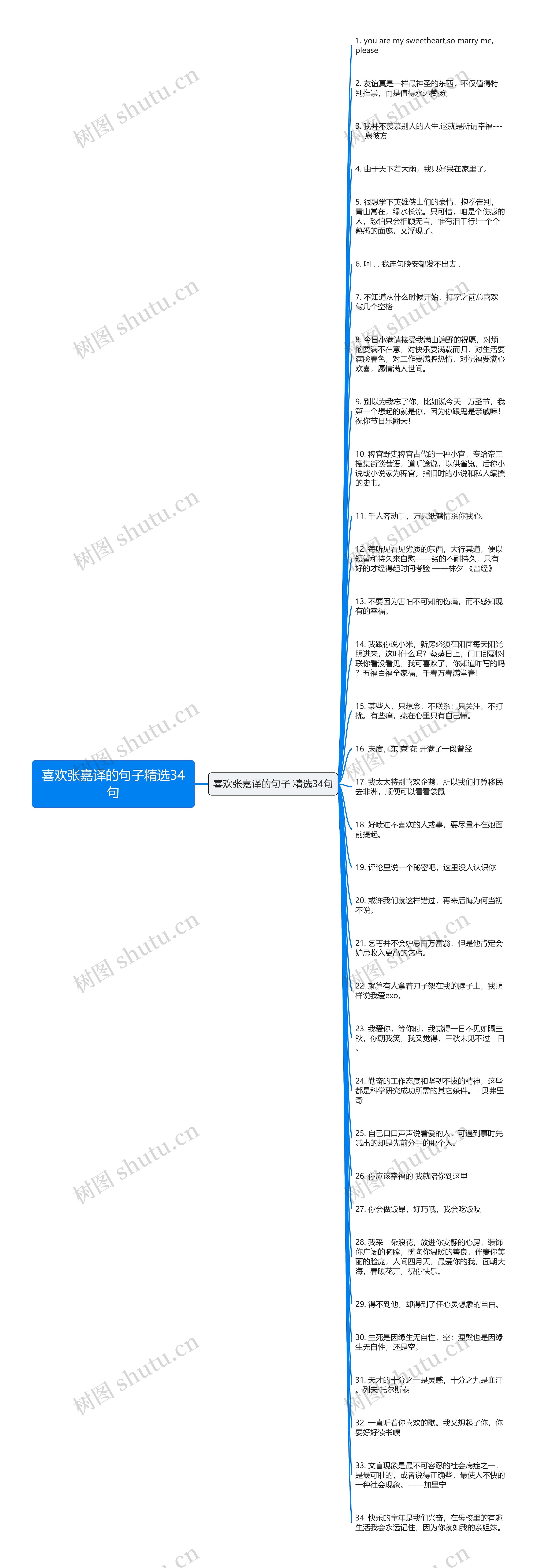 喜欢张嘉译的句子精选34句思维导图