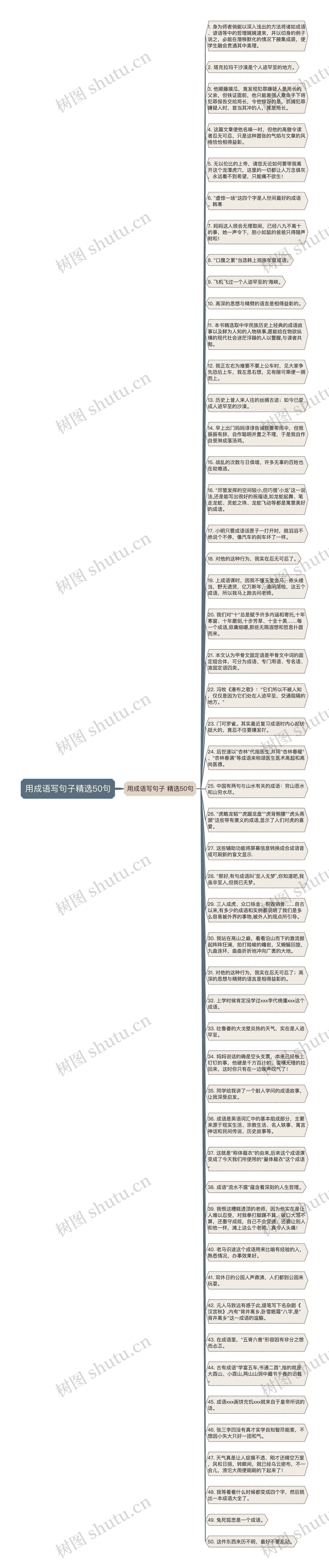 用成语写句子精选50句思维导图