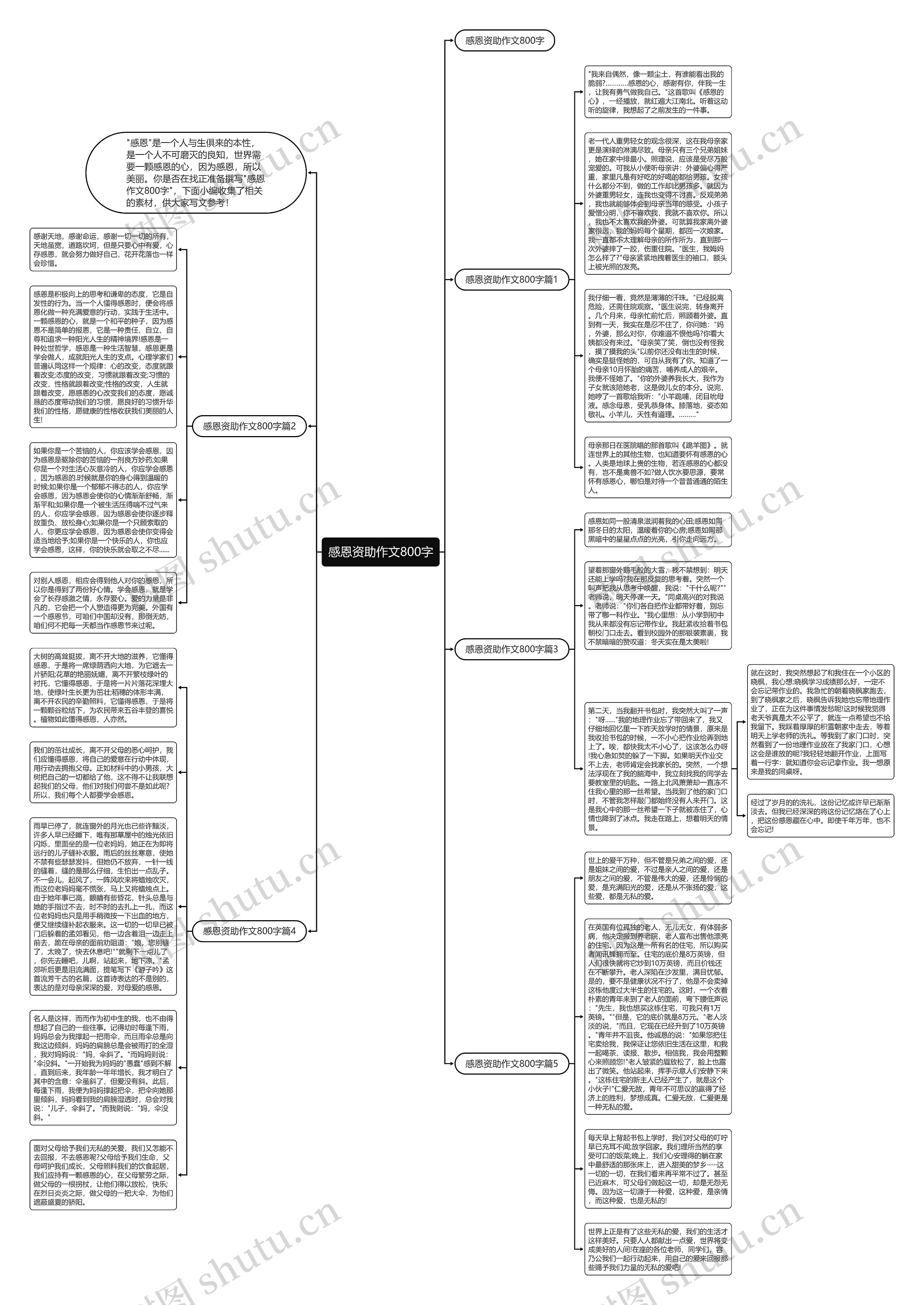 感恩资助作文800字思维导图