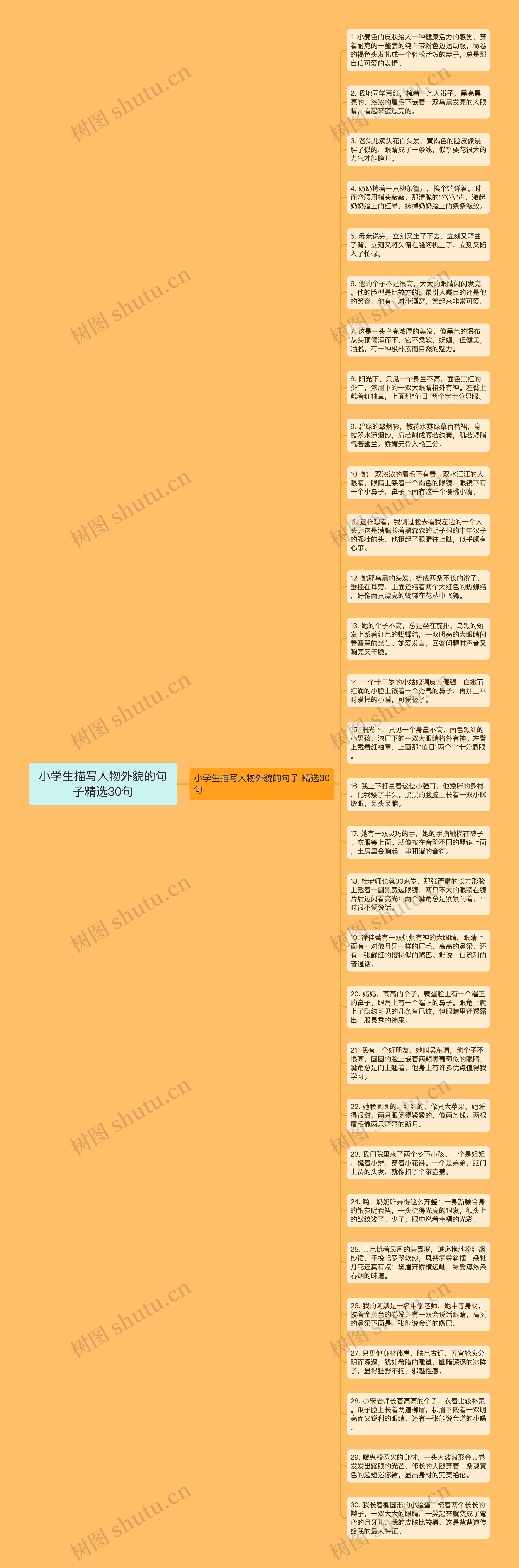 小学生描写人物外貌的句子精选30句